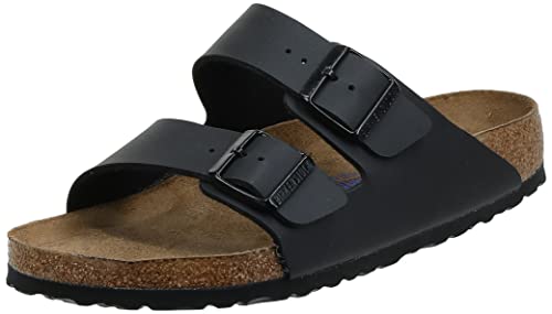 Birkenstock Arizona Unisex Sandals - Birko-Flor Footbed - Size EU 40 / US 7 Men / US 9 Women - Black Comfort Sandals for Walking, Travel & Everyday Wear