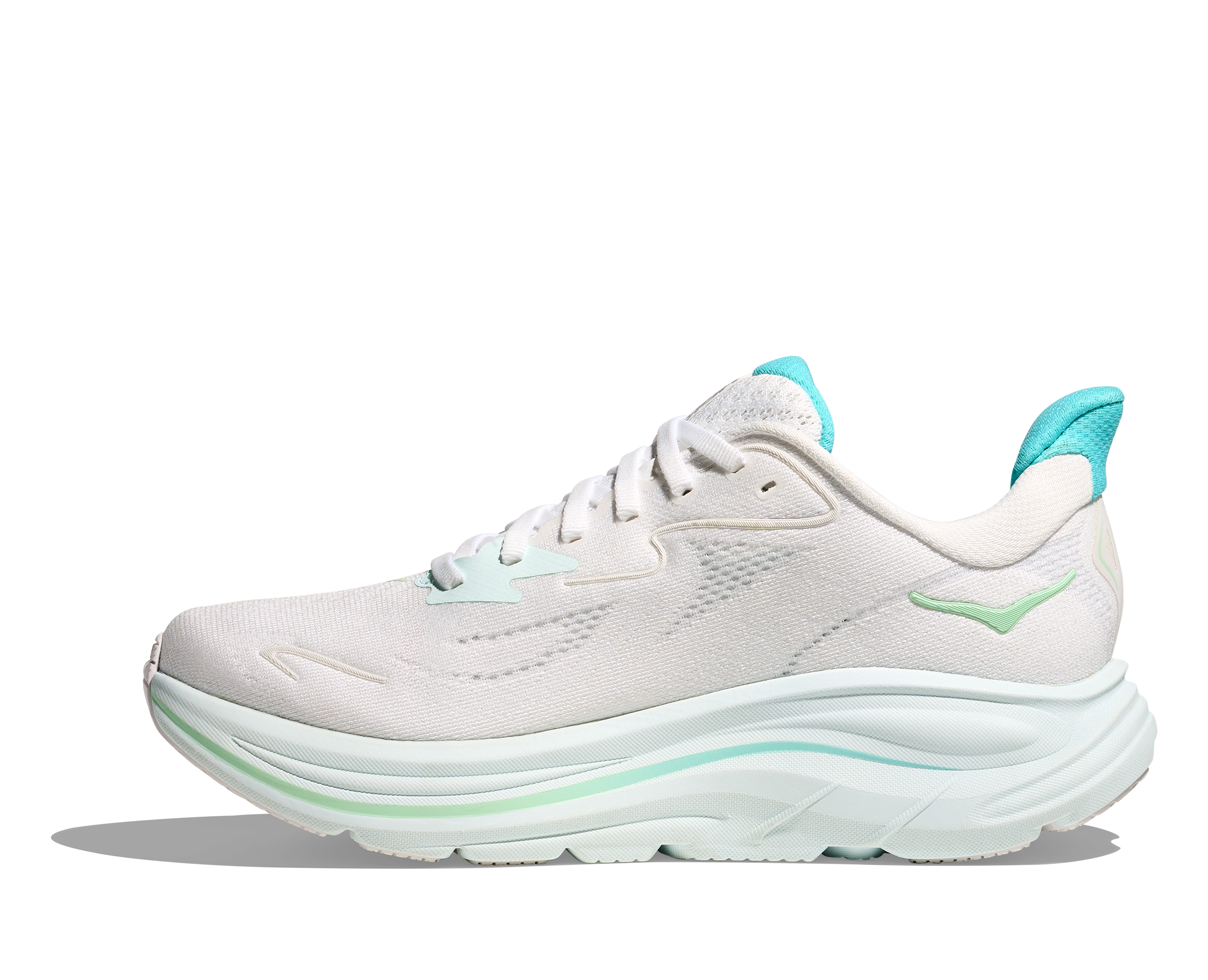 HOKA Women's Clifton 10 WIDE Running Shoes - White/Cielo Blue - Lightweight Cushioned Sneakers for Road Running, Jogging & Gym Workouts