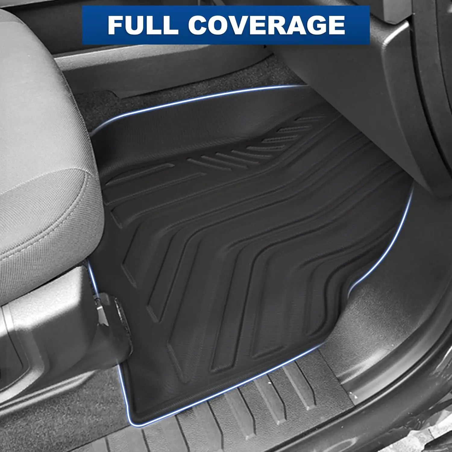 WEIZE All-Weather Floor Mats for 2017-2024 Ford F-250 & F-350 SuperCrew Cab - Heavy Duty Rear Set with Under Seat Storage | 3-Piece Set | Perfect for Off-Roading, Work Trucks & Family Adventures