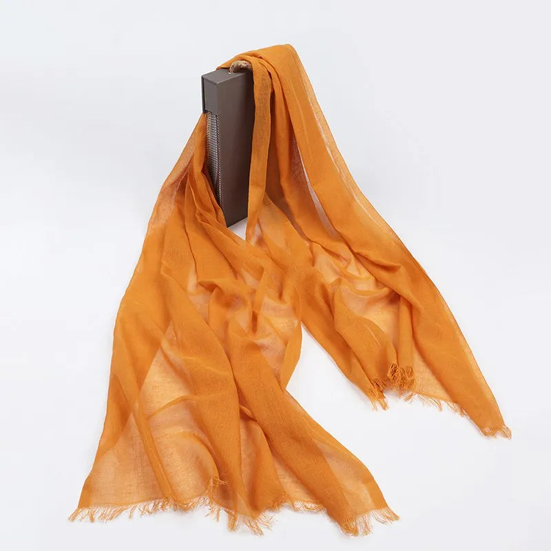 2023 Luxury Silk Scarves for Women - Elegant Hijab, Foulard, Shawl & Bandana - Soft Solid Color Head Wrap & Beach Poncho - Perfect for Daily Wear, Office, Travel & Special Occasions
