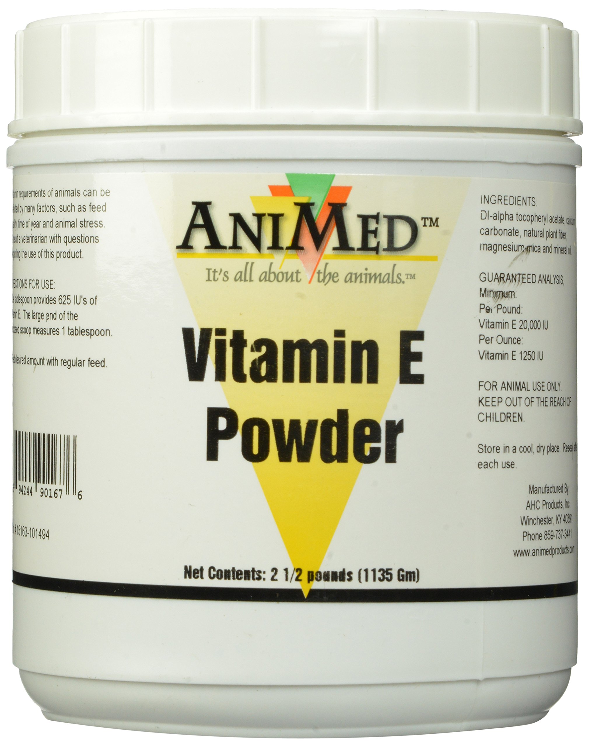 AniMed Vitamin E Powder Supplement for Horses - 2.5 lb | Supports Immune System & Muscle Function | Ideal for Performance Horses & Senior Equine Care