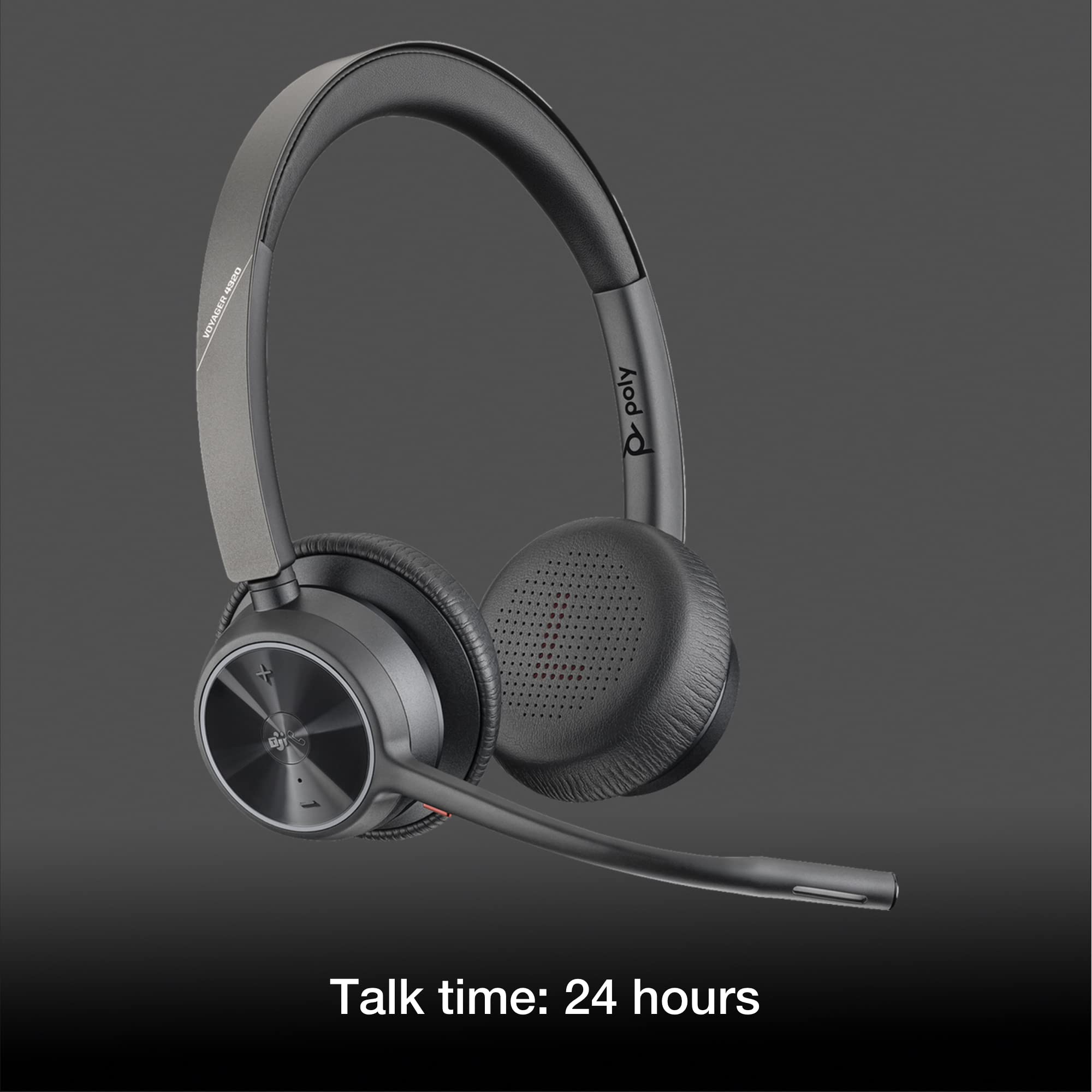 Poly Voyager 4320 UC Wireless Bluetooth Headset with USB-A (Teams Certified) - Noise Cancelling Office Headphones for PC, Mac, Desk Phone - Compatible with Zoom, RingCentral, Microsoft Teams - Perfect for Remote Work, Call Centers & Video Conferencing