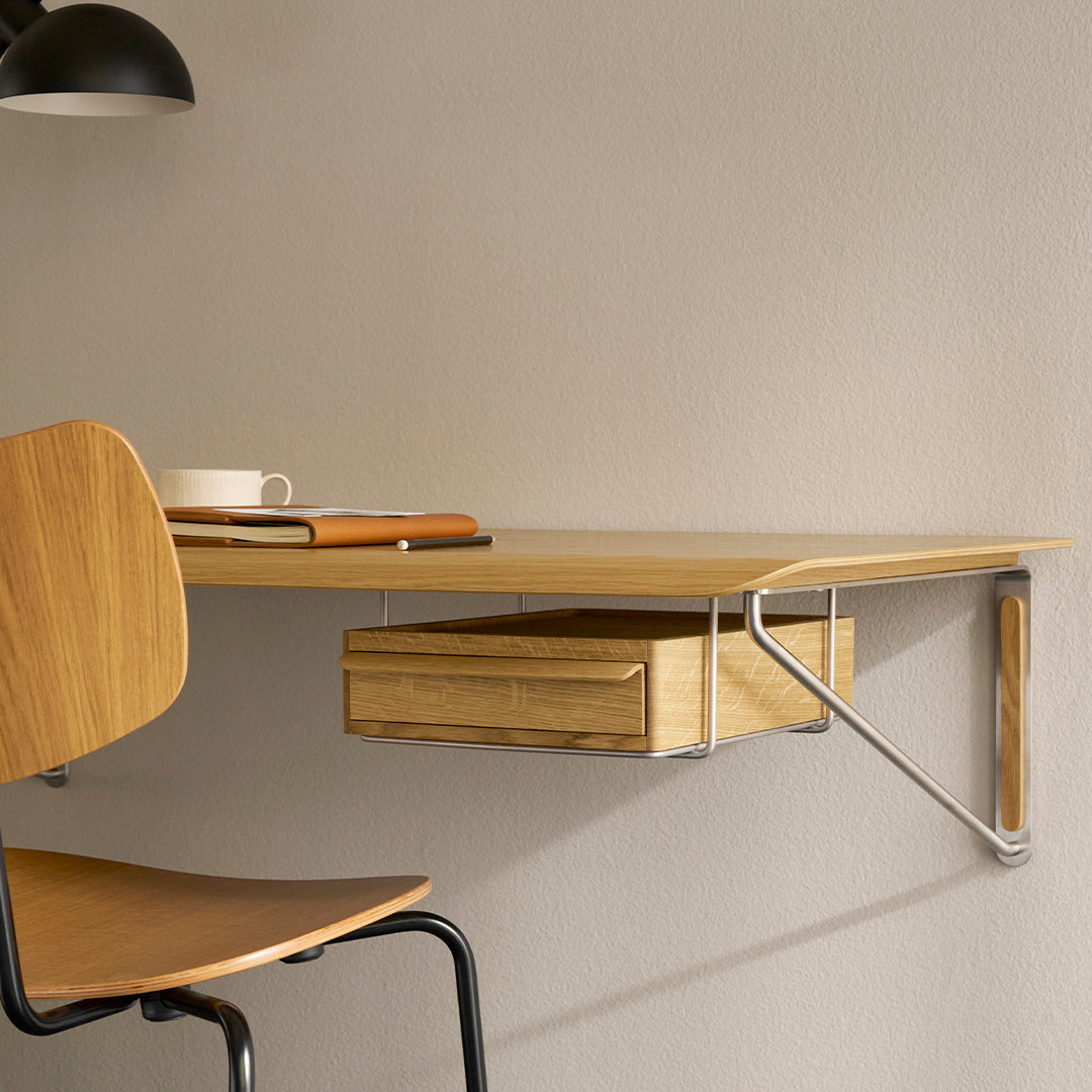 AB019 Wall-Mounted Desk with Drawer - Space-Saving Home Office & Study Workstation for Small Rooms