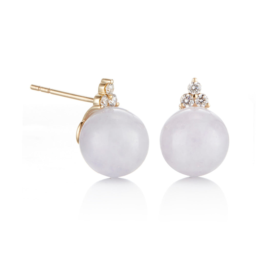 Exquisite Lavender Jade & Diamond Madison Earrings – Elegant Dangle Earrings for Women, Perfect for Weddings, Parties & Special Occasions
