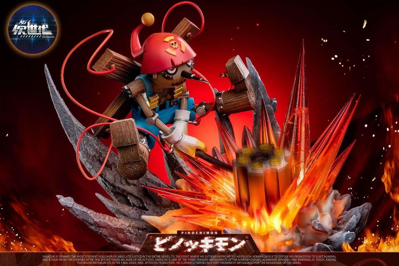 NG Studio Pinochimon Wooden Puppet Monster Toy - Collectible Action Figure for Anime Fans, Perfect for Display, Gifts, and Cosplay Props