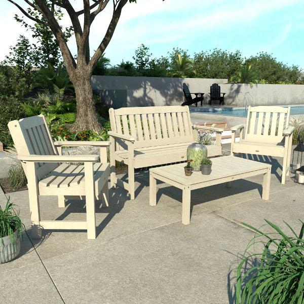Lehigh 5-Piece Outdoor Garden Conversation Set - Patio Furniture with Cushions for Backyard, Deck, or Poolside Relaxation