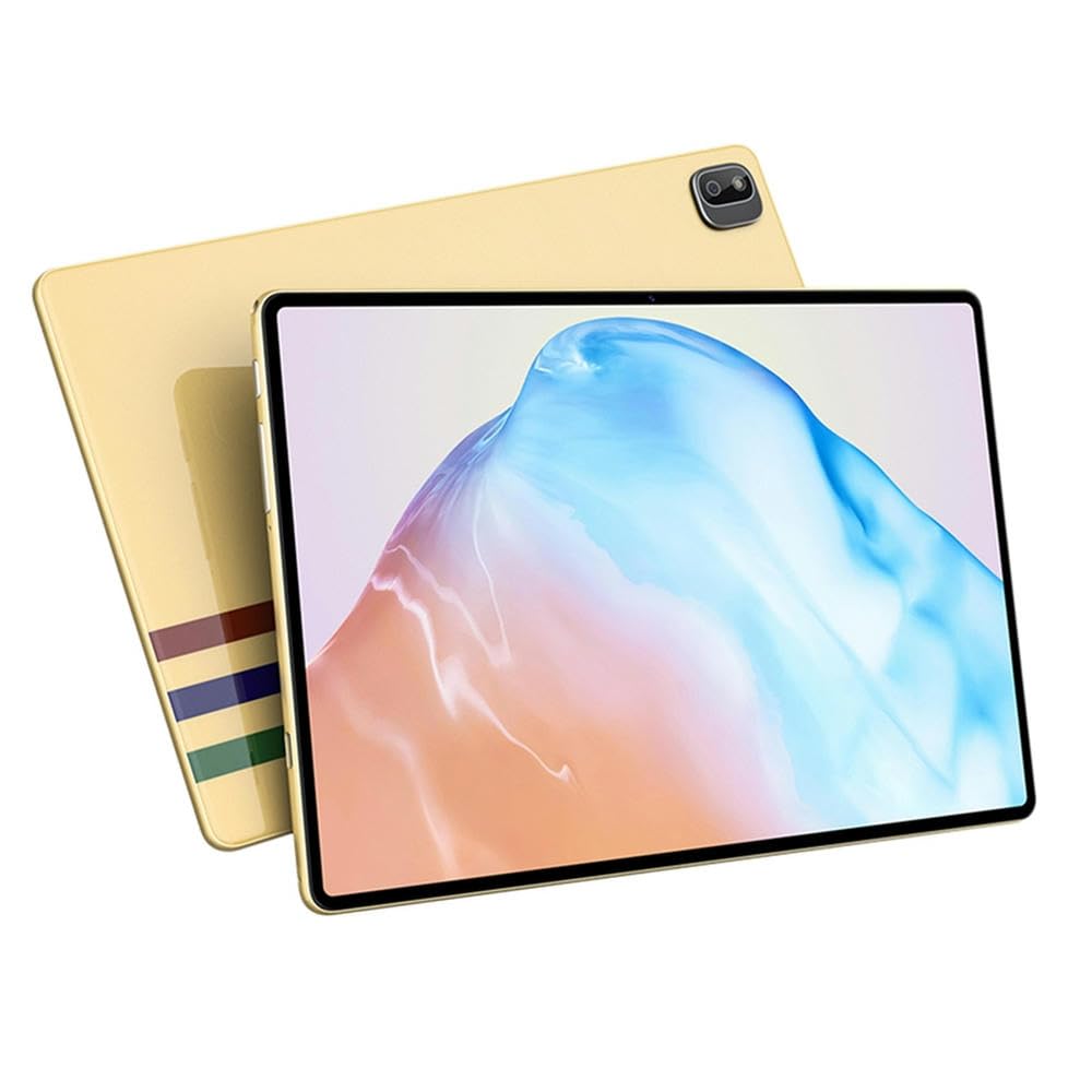 10.1 Inch Tablet PC 4GB RAM 32GB Storage, 8-Core Processor 1280x800 HD Display, Android Smart Tablet with EU Plug (Gold) - Perfect for Work, Study, and Entertainment