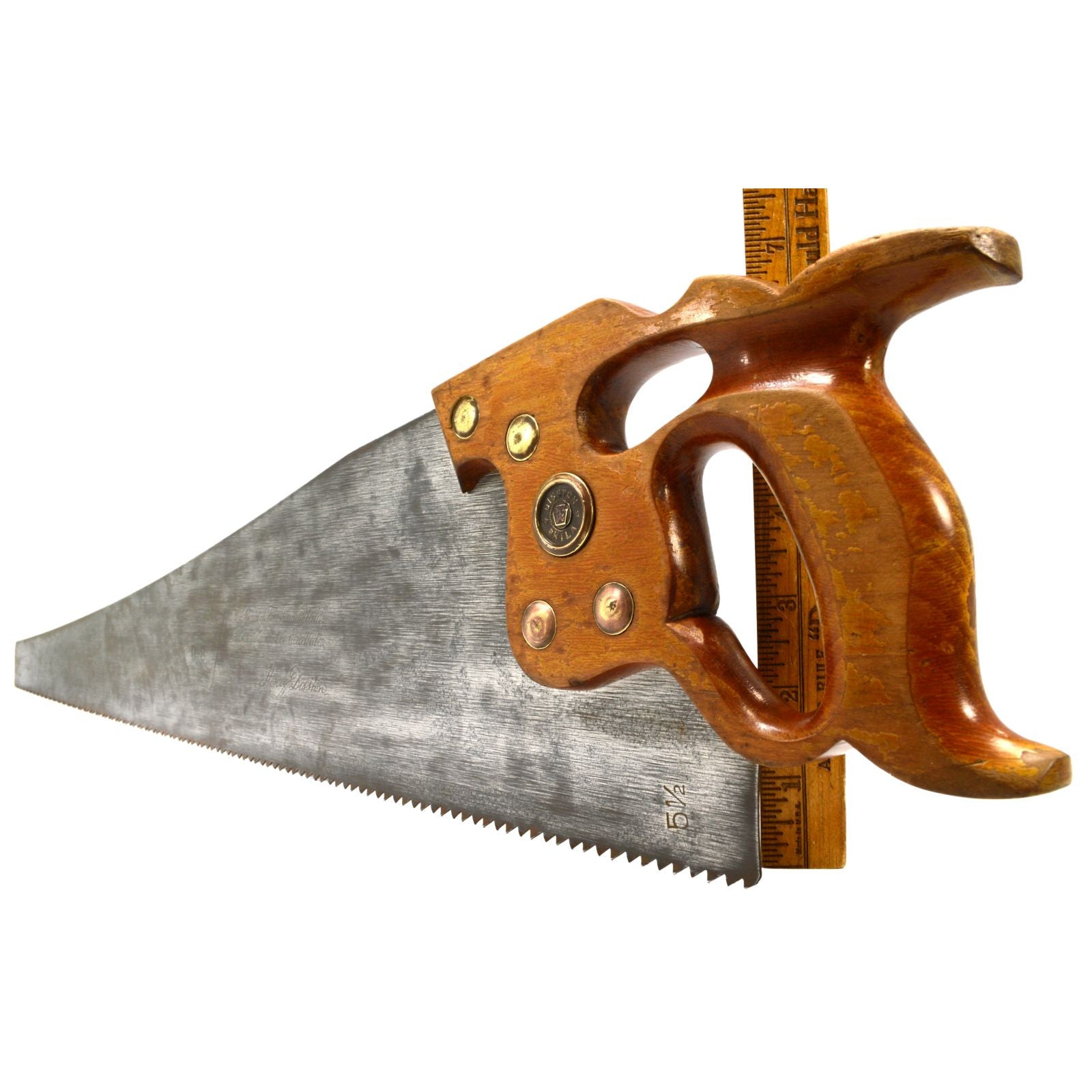 Vintage DISSTON D-8 Skew Back Rip Saw with Thumb Hole - 5.5 PPI/TPI - Rare Antique Hand Tool (1917-1940) - Perfect for Woodworking, Carpentry & Collectors