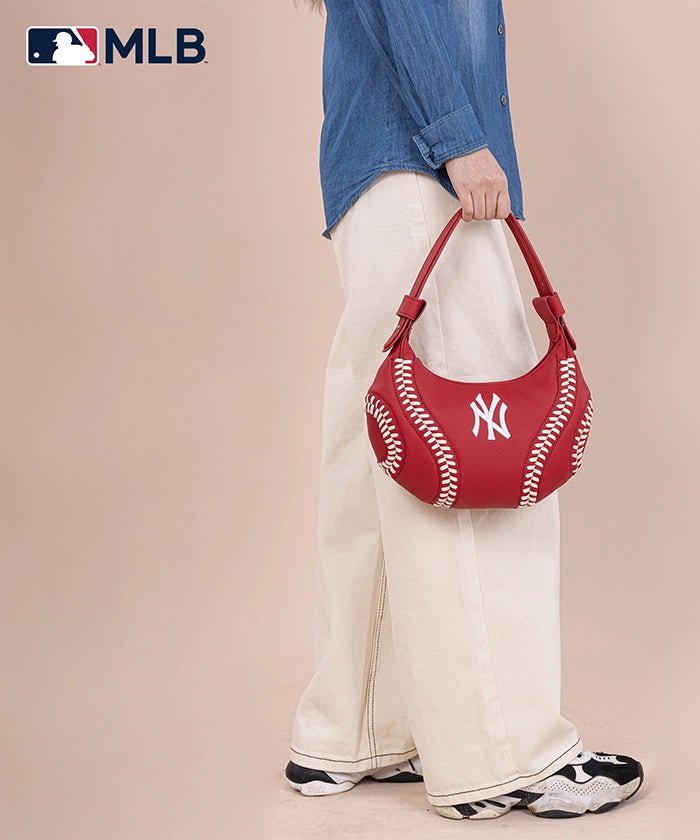 MLB New York Yankees Hobo Bag for Women - Stylish Crossbody Shoulder Purse - Perfect for Baseball Games, Travel & Everyday Use