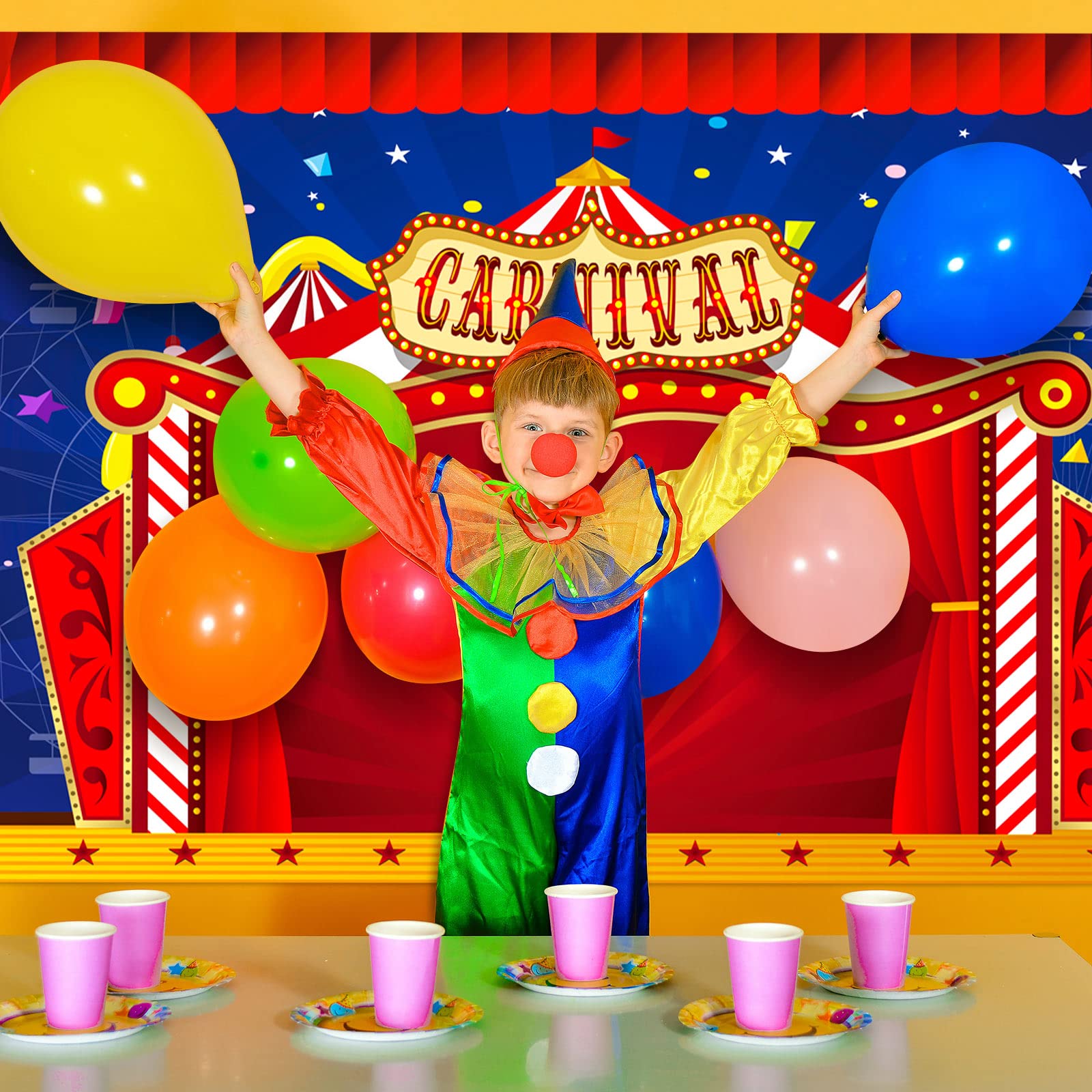 Big Top Circus Party Decorations - 6x3 ft Carnival Tent Backdrop & Banner for Birthday, Baby Shower, Carnival Theme Events - Perfect for Indoor/Outdoor Decor, Photo Booths & Themed Parties