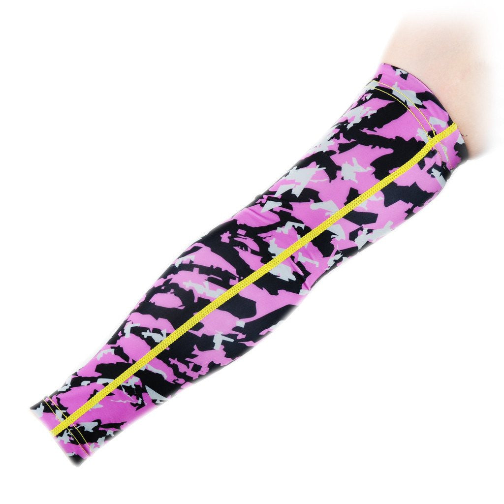 Camo Purple Compression Arm Sleeves for Men & Women - UV Protection & Muscle Support - Perfect for Running, Basketball & Outdoor Sports