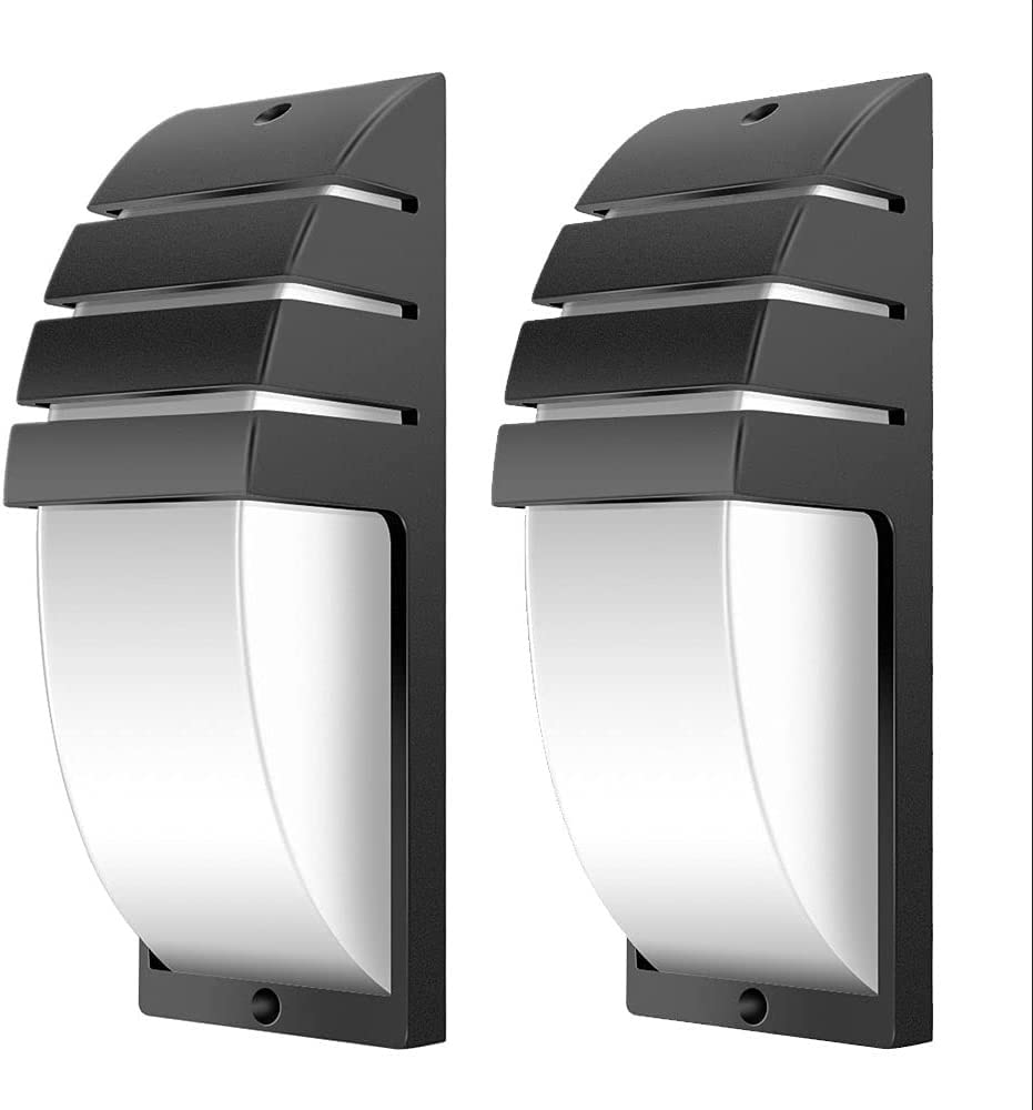 8W LED Waterproof Outdoor Wall Light - Black Aluminum Porch Light for Garden, Courtyard, Corridor & Balcony - Durable Decorative Wall Sconce (2 Pack) - Perfect for Patio, Entryway & Backyard Lighting