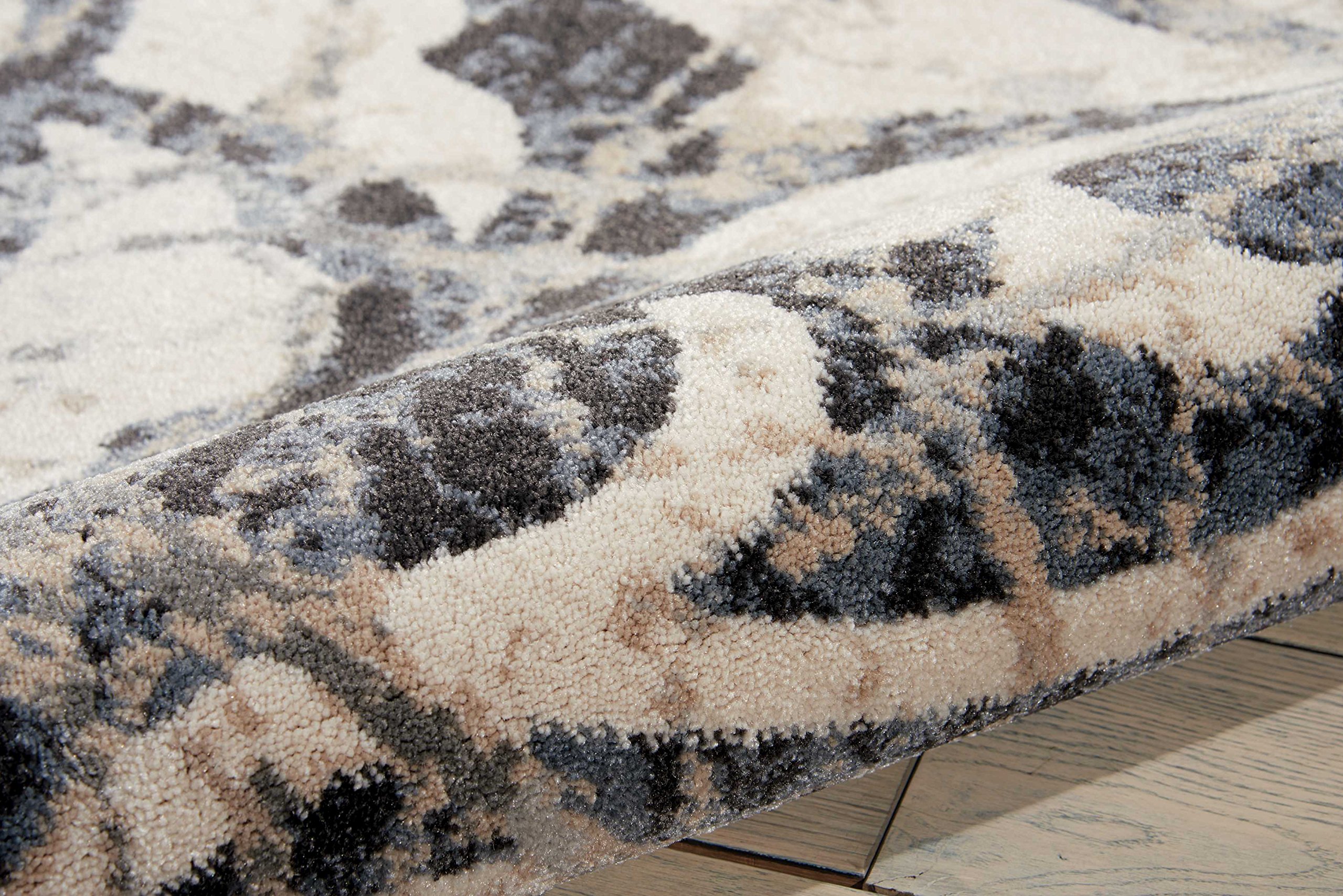 Nourison Maxell Ivory/Charcoal 4x6 Area Rug - Non-Shedding, Easy to Clean, Soft & Durable - Perfect for Living Room, Bedroom, Dining Room & Kitchen Decor