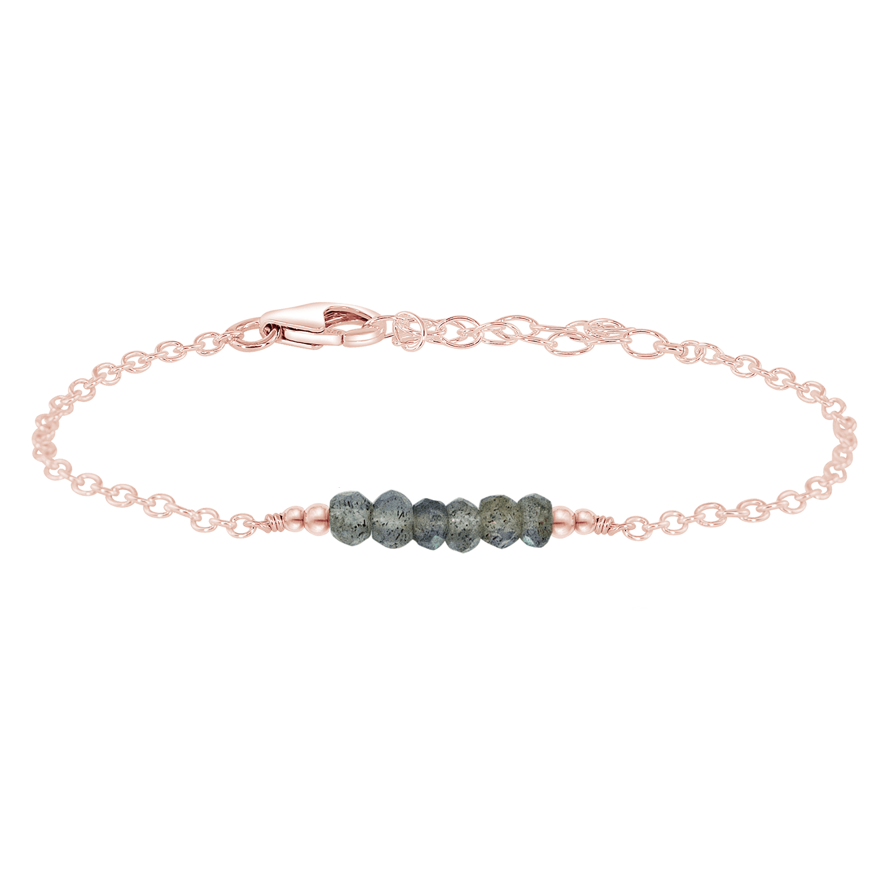 Sparkling Grey Labradorite Gemstone Faceted Bead Bar Bracelet for Women - Elegant Handmade Jewelry for Parties, Weddings & Everyday Wear