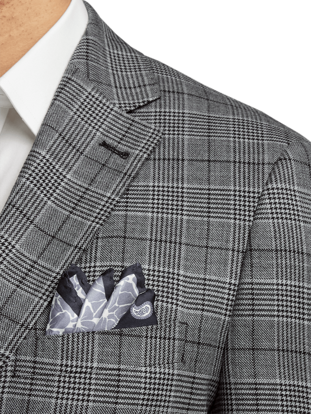 Wool Plaid Single Breasted Notch Lapel Blazer for Men - Classic Black & Grey Checkered Sport Coat | Perfect for Business Casual, Office Wear & Formal Events
