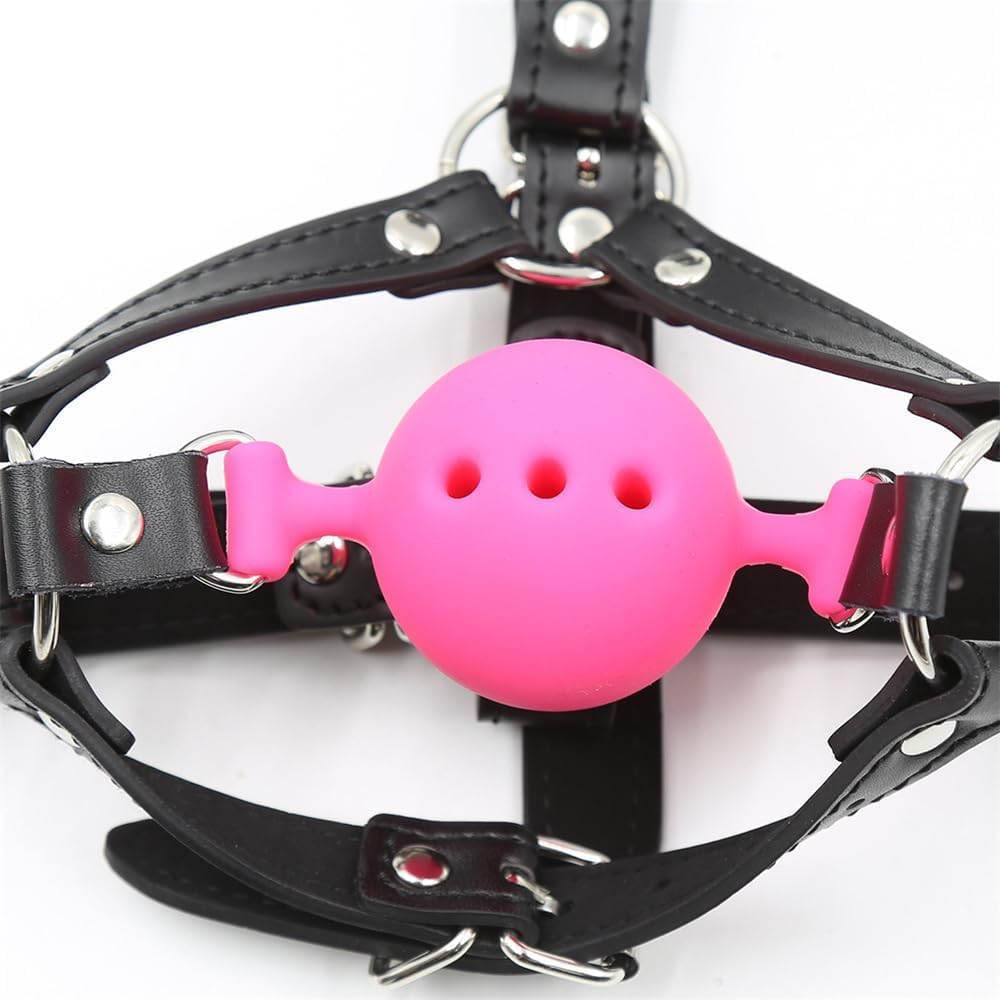 Metal Nose Hook Ball Gag - Adjustable BDSM Bondage Toy for Adults - Perfect for Roleplay & Sensory Play