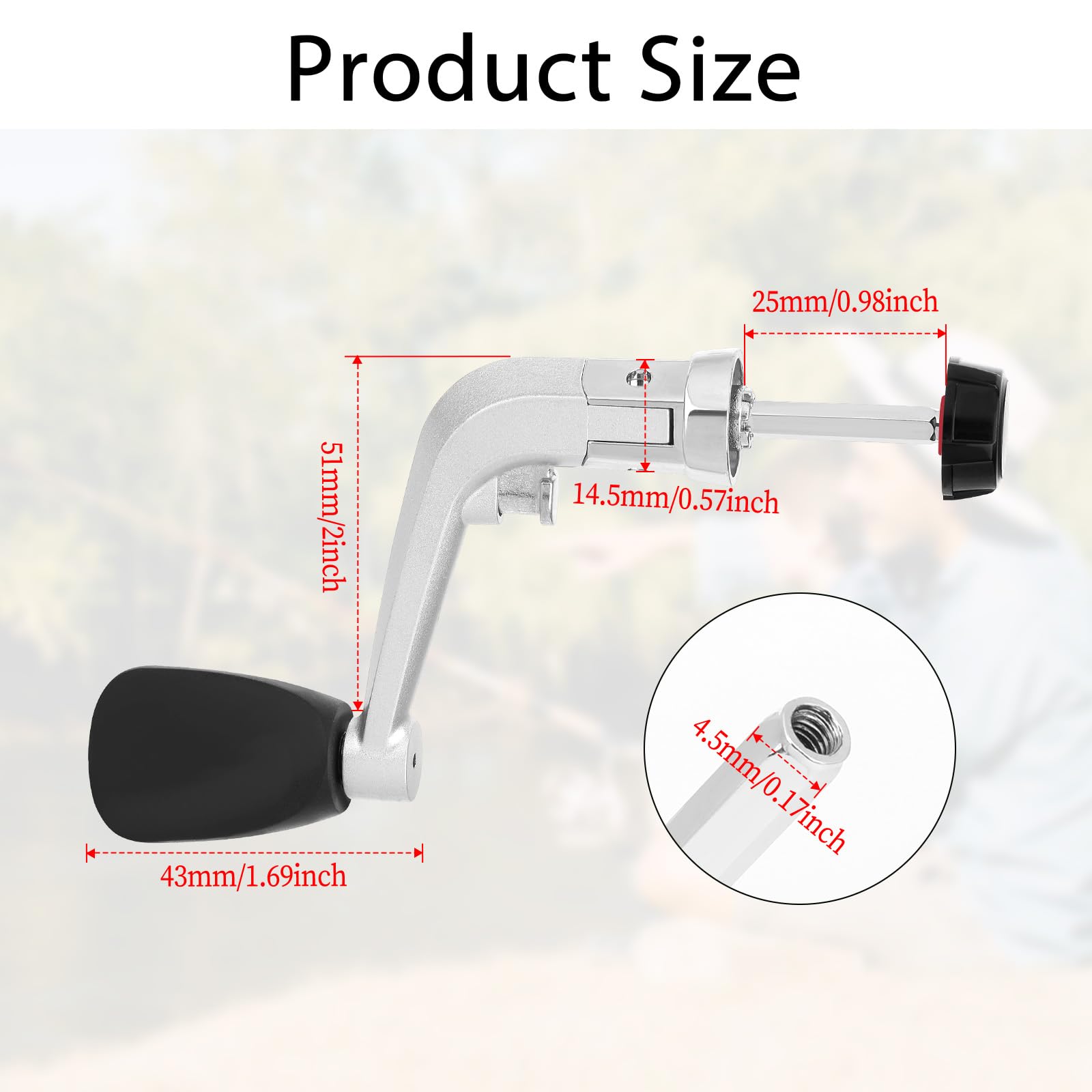 2Pcs Universal Fishing Rod Handle Replacement - Power Crank Knob Arm for Freshwater & Saltwater Rods - Fishing Reel Rotary Knob Power Handle Grips - Durable Replacement Parts for Spinning & Casting Reels - Perfect for Bass, Trout & Saltwater Fishing