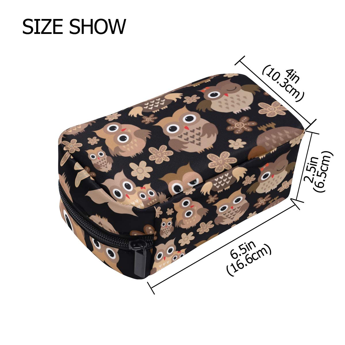 SUABO Cute Owl Makeup Bag for Women - Waterproof Cosmetic Organizer with Zipper, Travel Makeup Pouch for Brushes & Accessories - Perfect for Travel, Gym & Daily Use