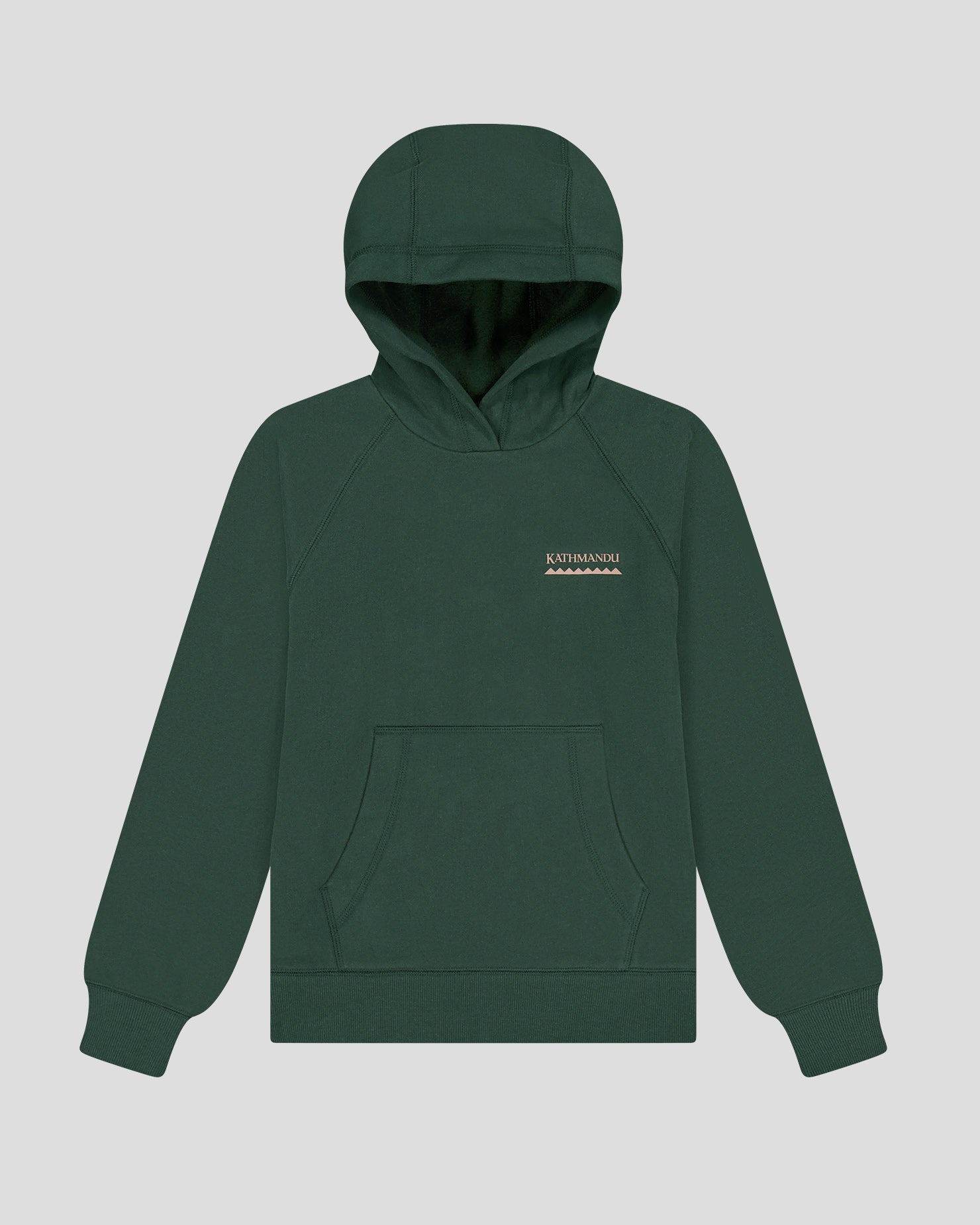 Youth Heritage Logo Brushed Hoodie - Soft Cotton Pullover Sweatshirt for Men & Women | Deep Forest Green | Casual Streetwear, Outdoor Activities & Loungewear