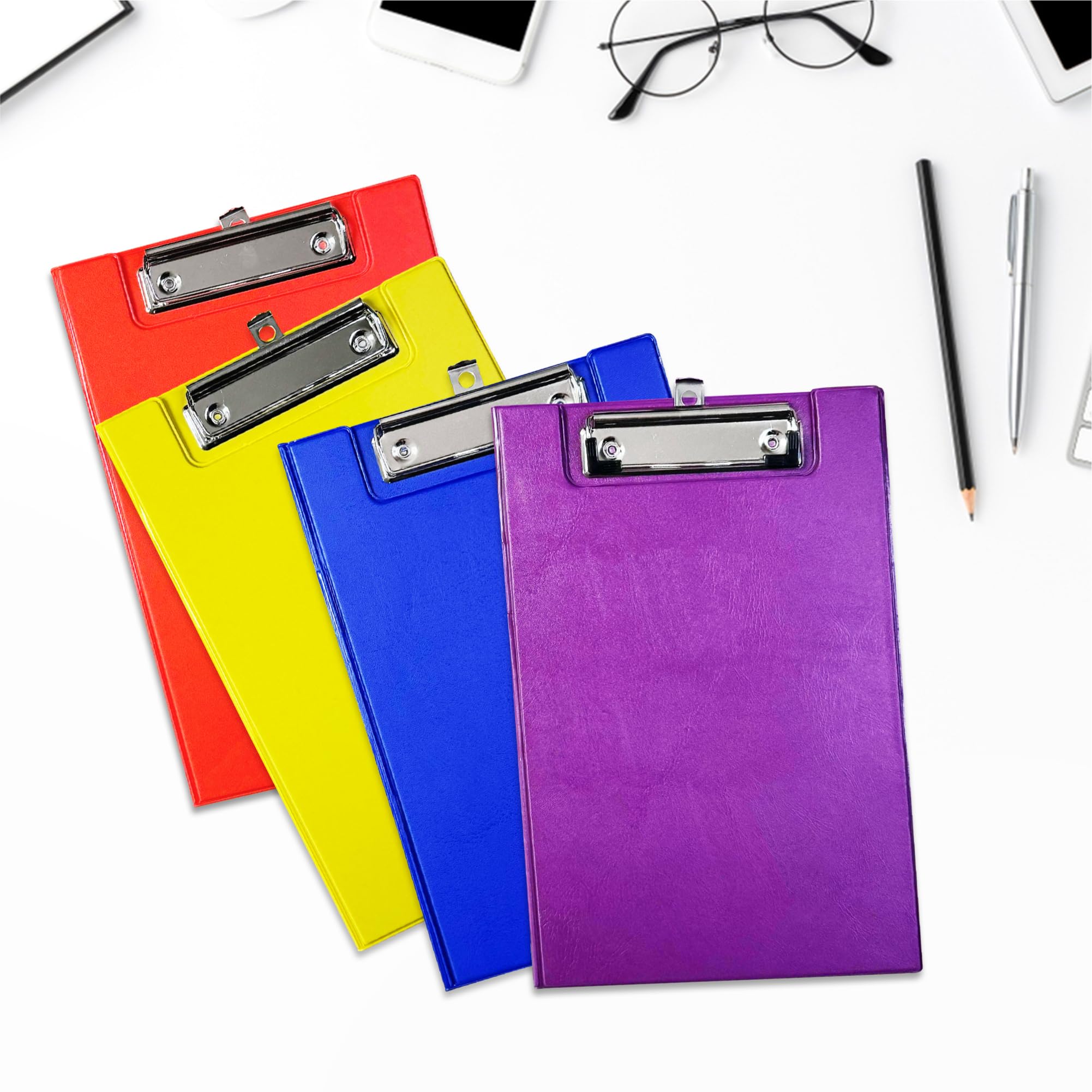 A5 Blue Foldover Clipboard with Pen Holder - Lightweight & Durable for Office, School, and Field Work - Perfect for Nurses, Teachers, and Students