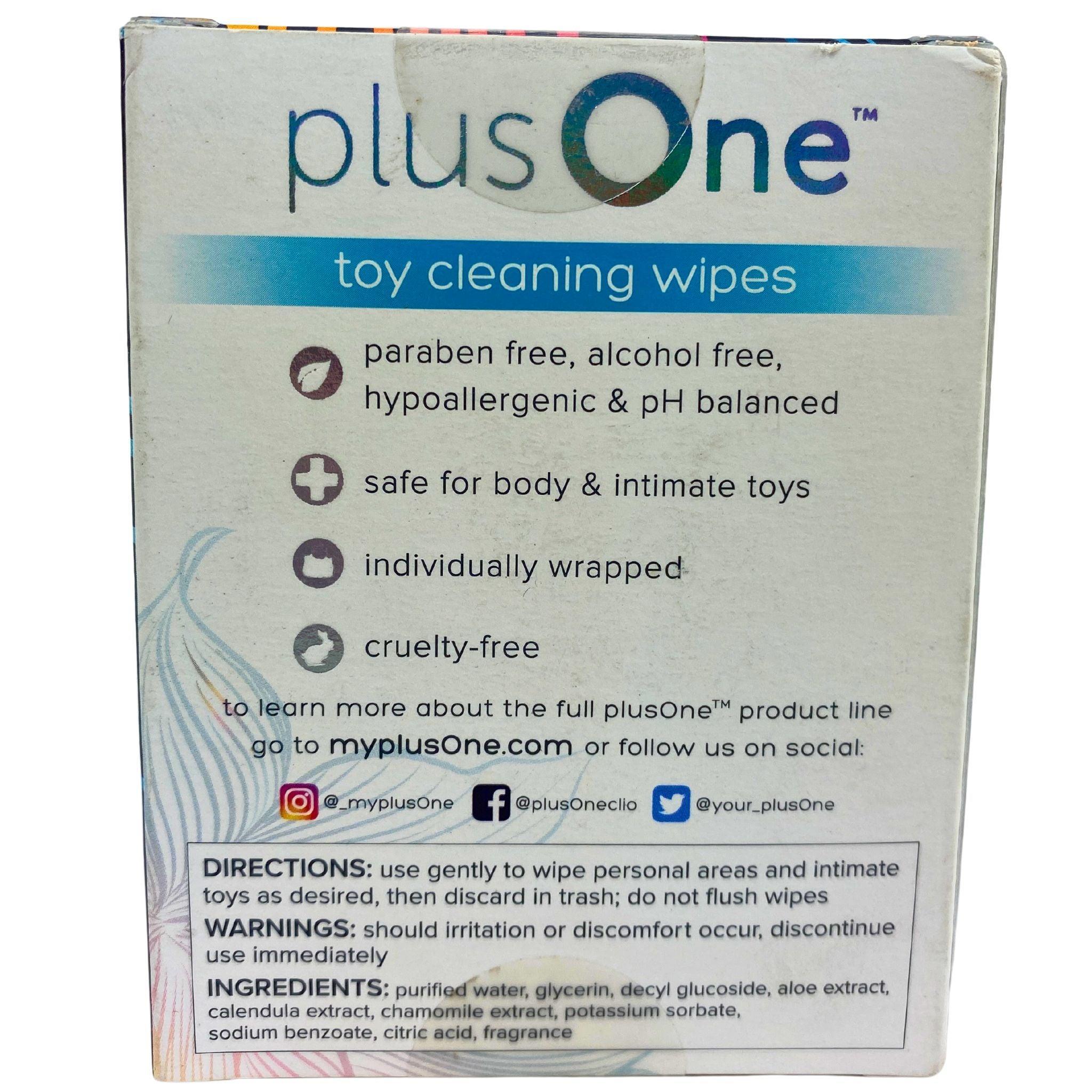 Plus One Toy Cleaning Wipes - Paraben Free, Safe for Body & Intimate Toys (55 Count) - Gentle Cleansing for Adult Toys, Vibrators & Sensitive Areas