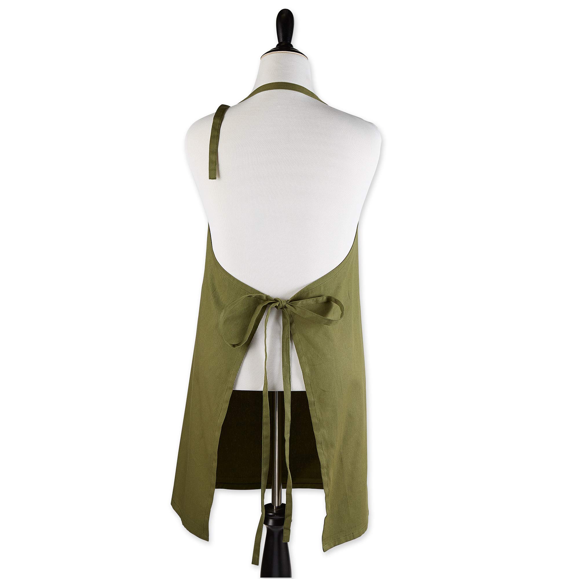 DII Everyday Basic Kitchen Collection - Adjustable Plus Size Apron for Women & Men, Soft Cotton Sage Green Cooking Apron with Pockets - Perfect for Baking, Grilling, and Home Cooking