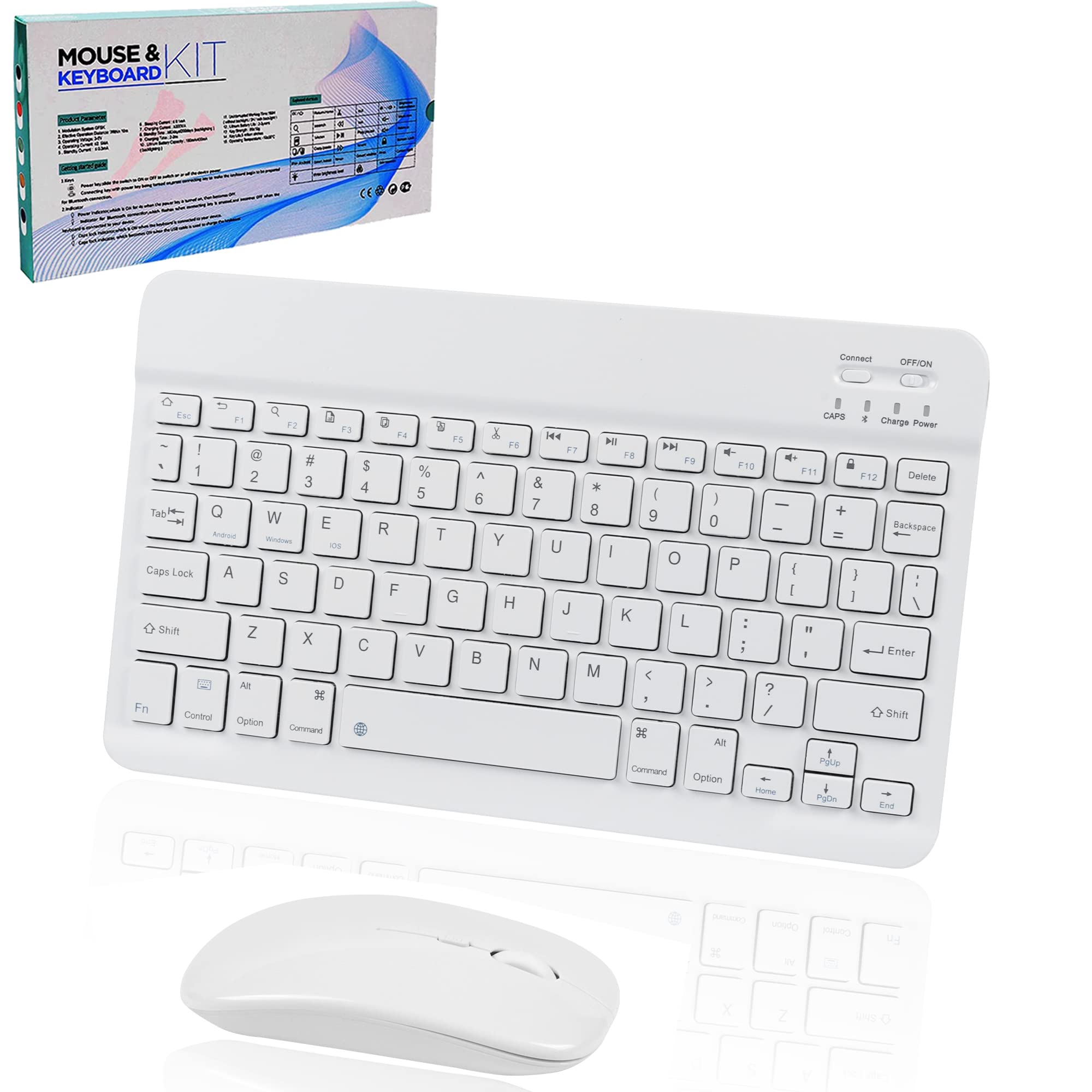 Wireless Bluetooth Keyboard & Mouse Combo for iPad, Mac, Windows - Home & Office Use