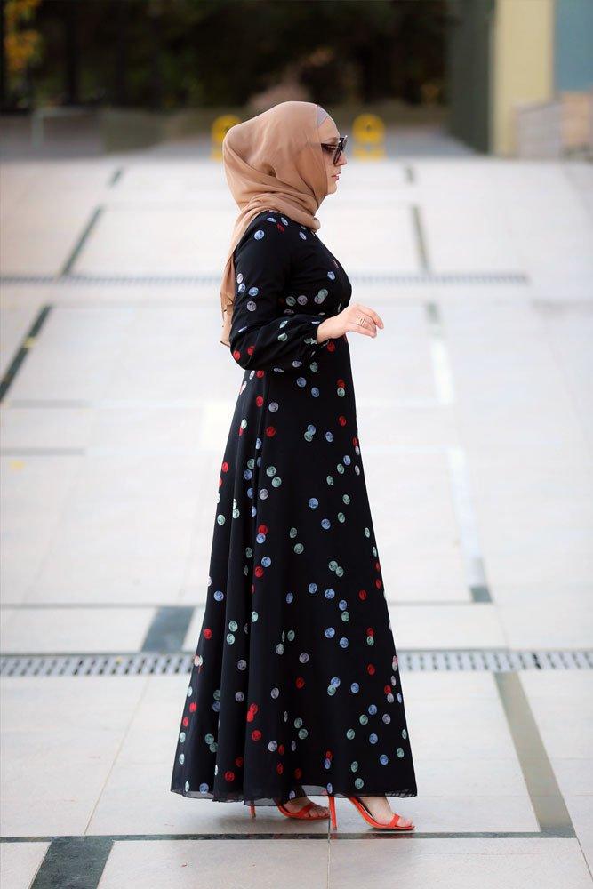 Moon Modest Dress - Elegant Women's Flowy Midi Dress for Casual Wear, Church, and Special Occasions