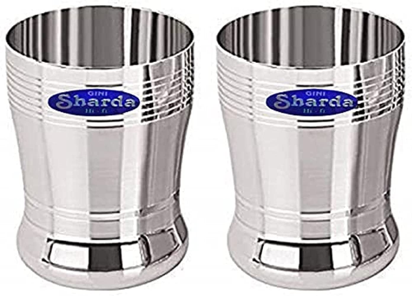 Sharda Metals Stainless Steel Water Glasses Set of 2 - 350ml (12oz) BPA-Free, Durable & Rustproof Drinking Cups for Home, Office, Restaurant, and Outdoor Use