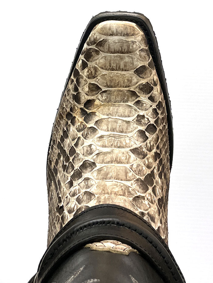 Roper Men's Bandit Harness Square Toe Python Boots - White Cowboy Boots for Western Riding, Country Music Festivals & Casual Wear