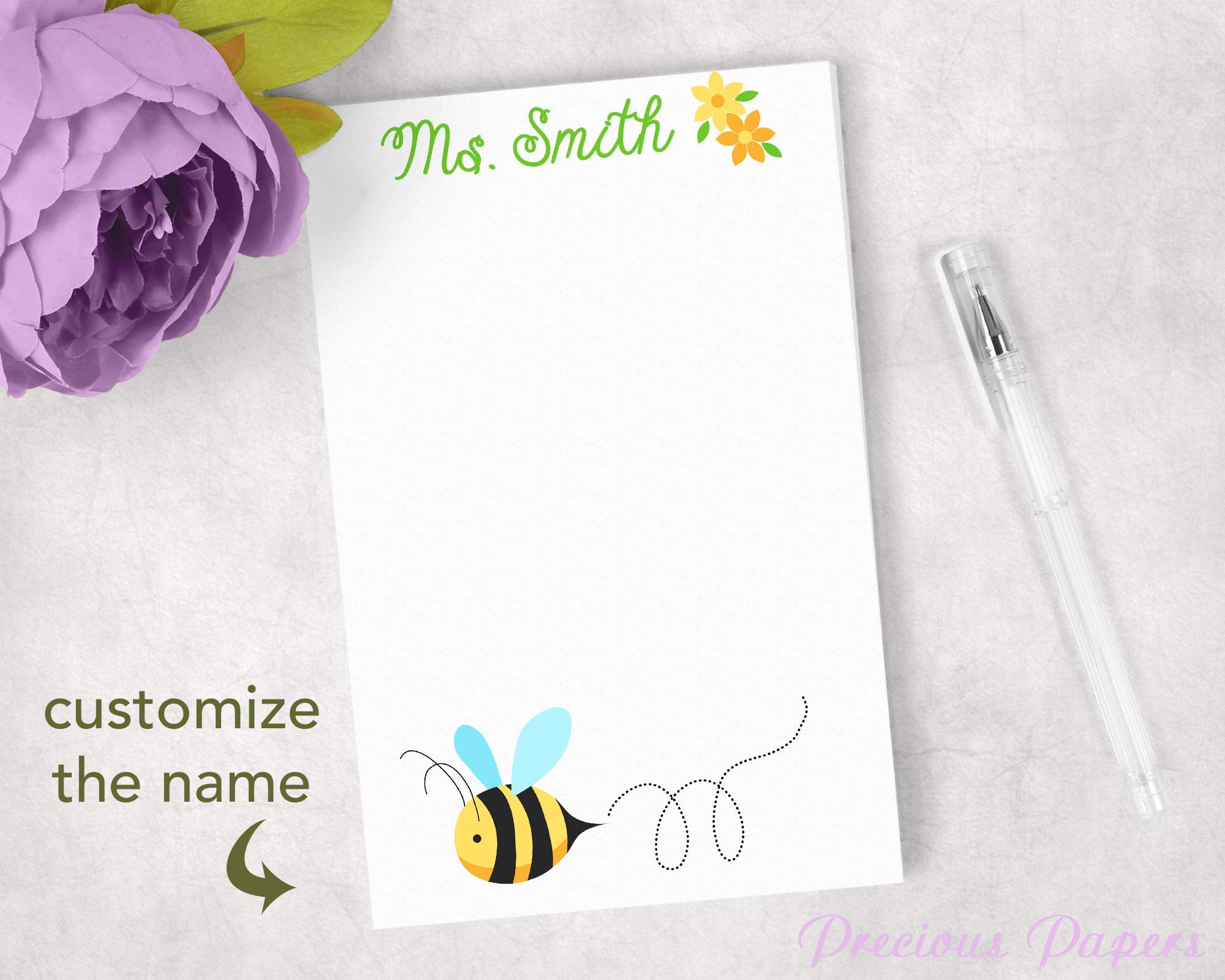 Custom Bumble Bee Notebook for Students - Cute Bee-Themed Notepad for School, Classroom, and Office Use - Perfect for Notes, Lists, and Journaling