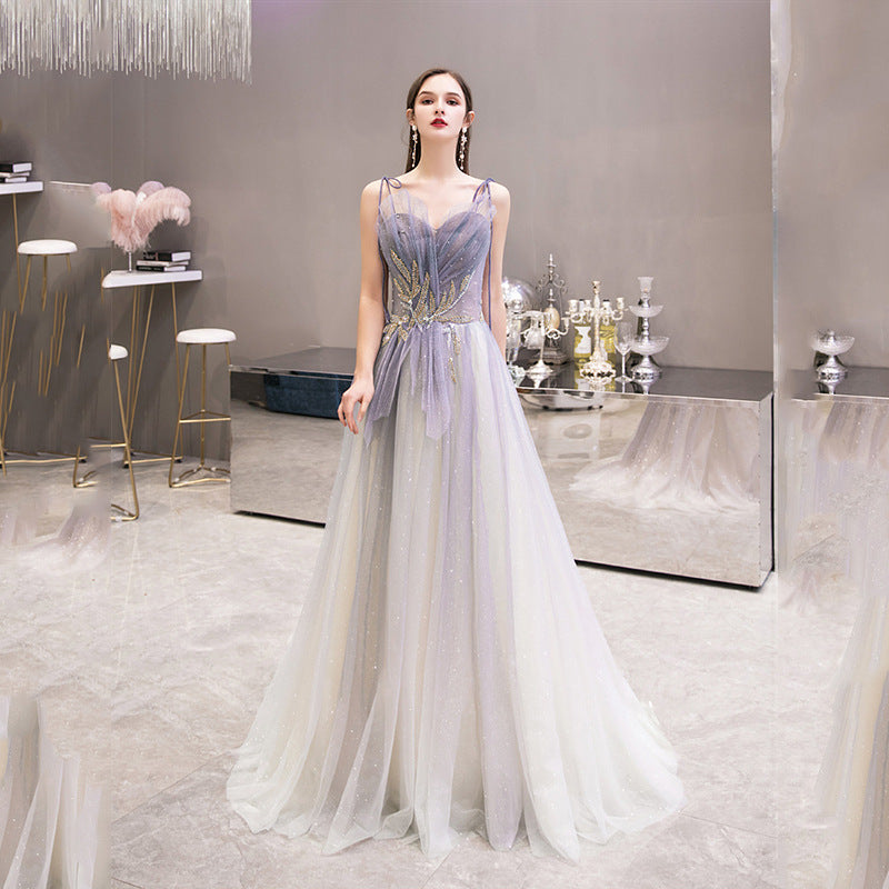 Gradient Purple Tulle Prom Dress A-Line Formal Evening Gown for Women - Elegant Homecoming, Quinceañera & Wedding Guest Dress