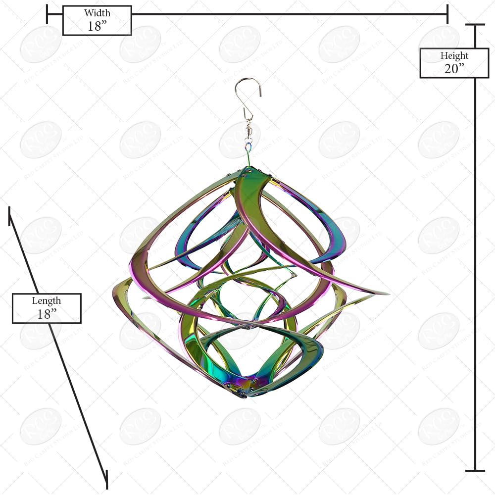 Red Carpet Studios 18-Inch Iridescent Hanging Triple Cosmix Spinner – Decorative Wall Spinner for Home, Office, or Party Décor – Perfect for Living Rooms, Bedrooms, and Events