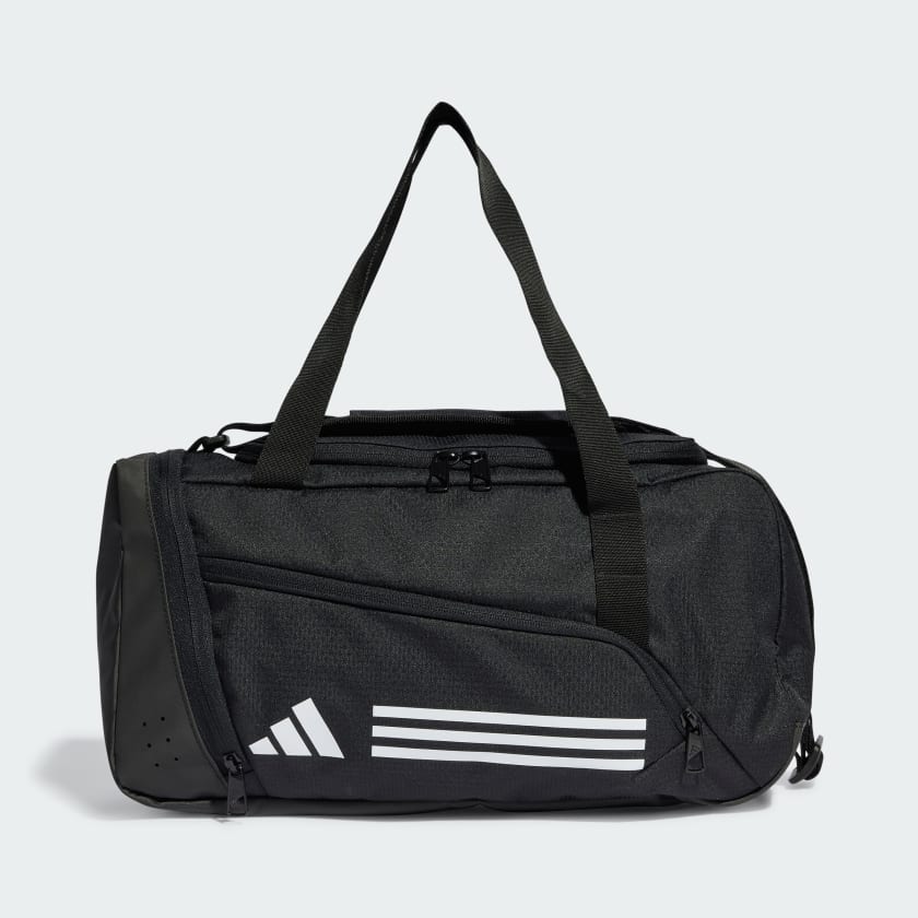 Adidas 3 Stripes Extra Small Black Duffle Bag - Compact Gym Bag for Travel, Workout & Sports Gear Storage