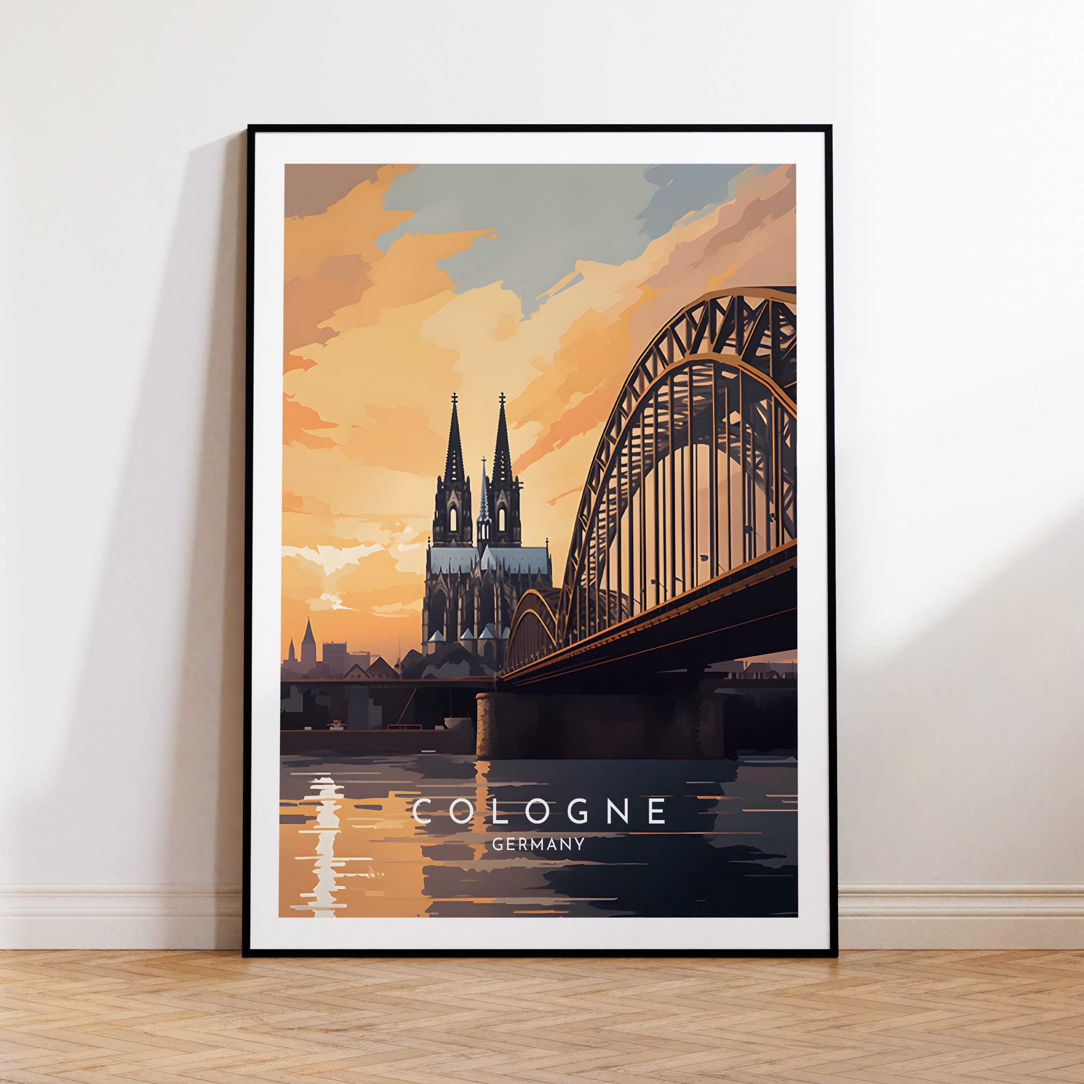 Germany Cologne Travel Poster - Vintage Cologne City Map Art Print for Home & Office Wall Decor | Perfect for Living Room, Bedroom, or Gift
