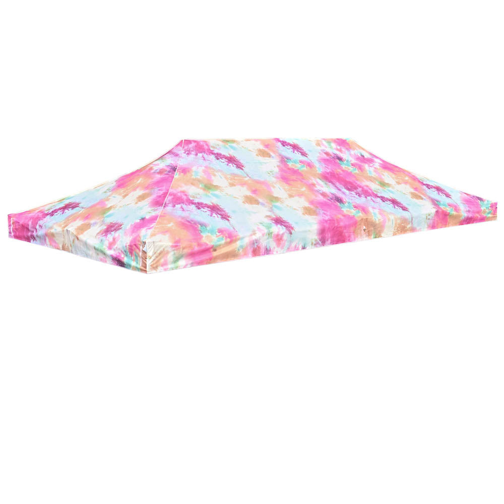 10x20 Pop Up Canopy Replacement Cover - Tie Dye Pink Waterproof Outdoor Canopy Top for Parties, Camping & Beach Events