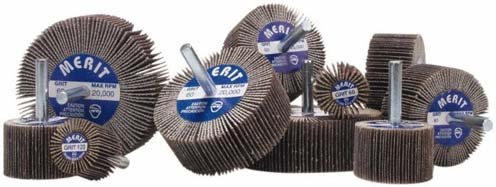 Ceramic Mounted Flap Wheel 40 Grit 1 Inch Diameter - Pack of 15 for Metal Polishing & Wood Sanding - Merit Abrasive Products 08834131259 - Ideal for DIY Projects & Professional Workshop Use