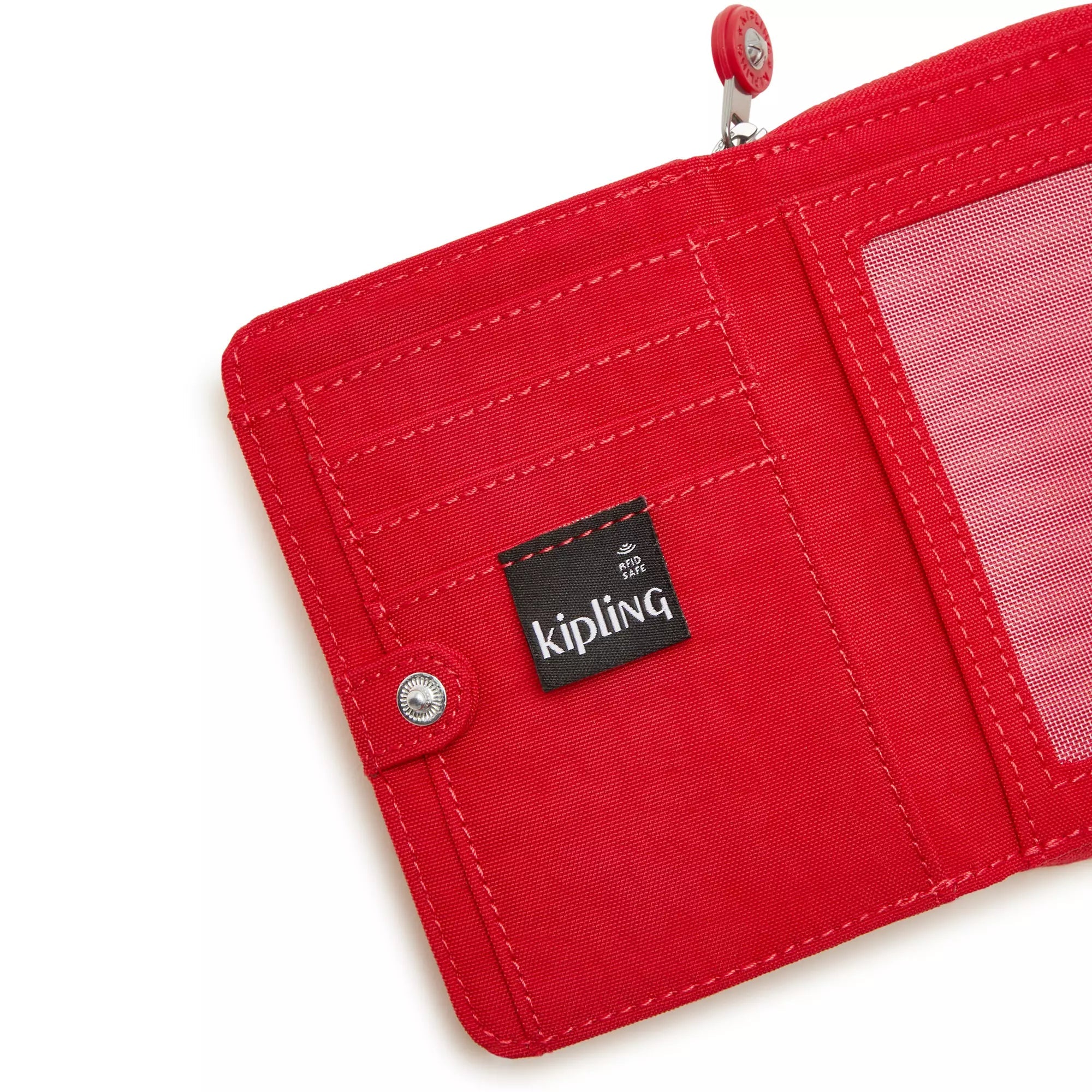 Kipling Money Love Small Wallet - Compact RFID Blocking Wallet for Women, Red Rouge - Perfect for Travel, Shopping & Everyday Use