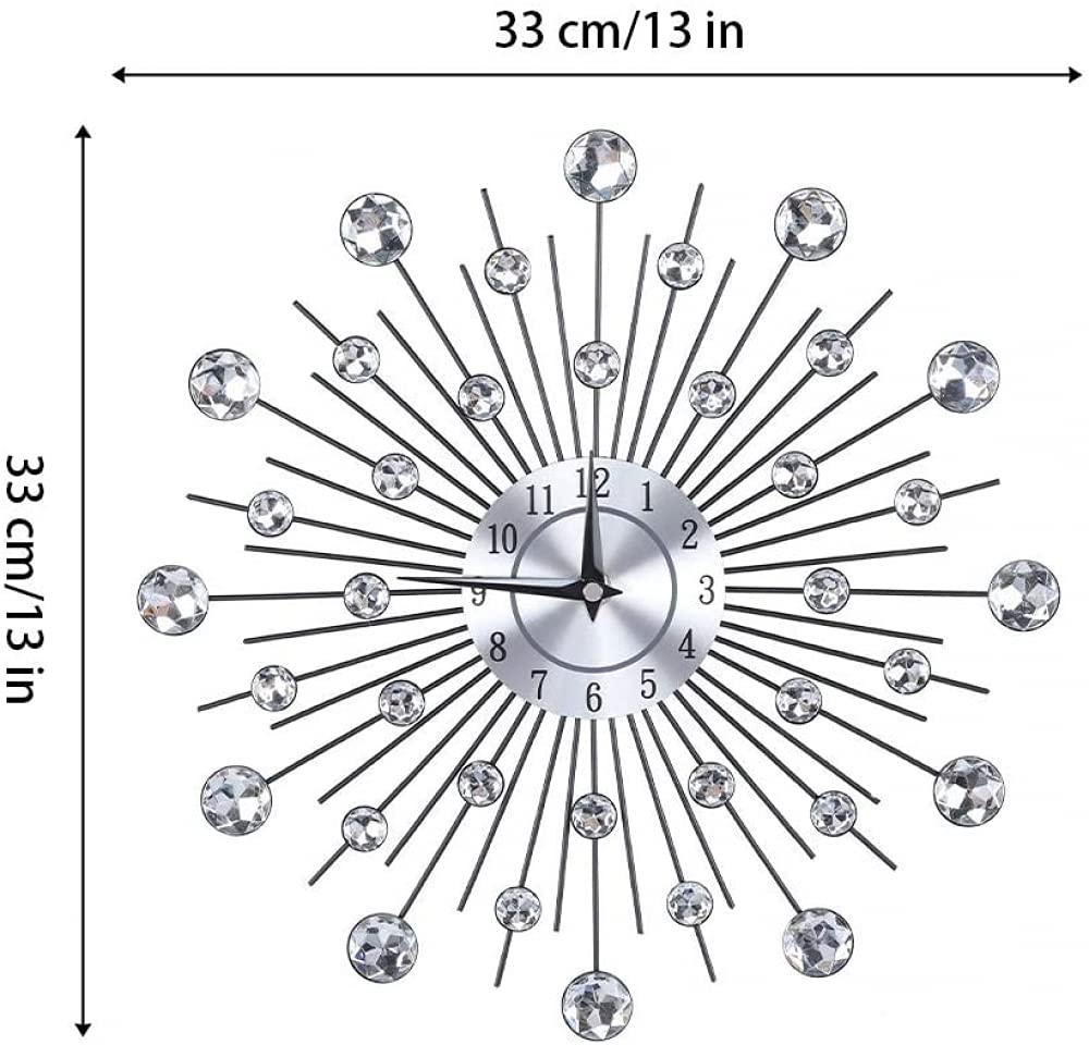 Elegant Silver 3D Flower Wall Clock - Silent Non-Ticking Round Metallic Decor for Living Room, Office, School & Bedroom | Perfect Home & Workspace Decoration