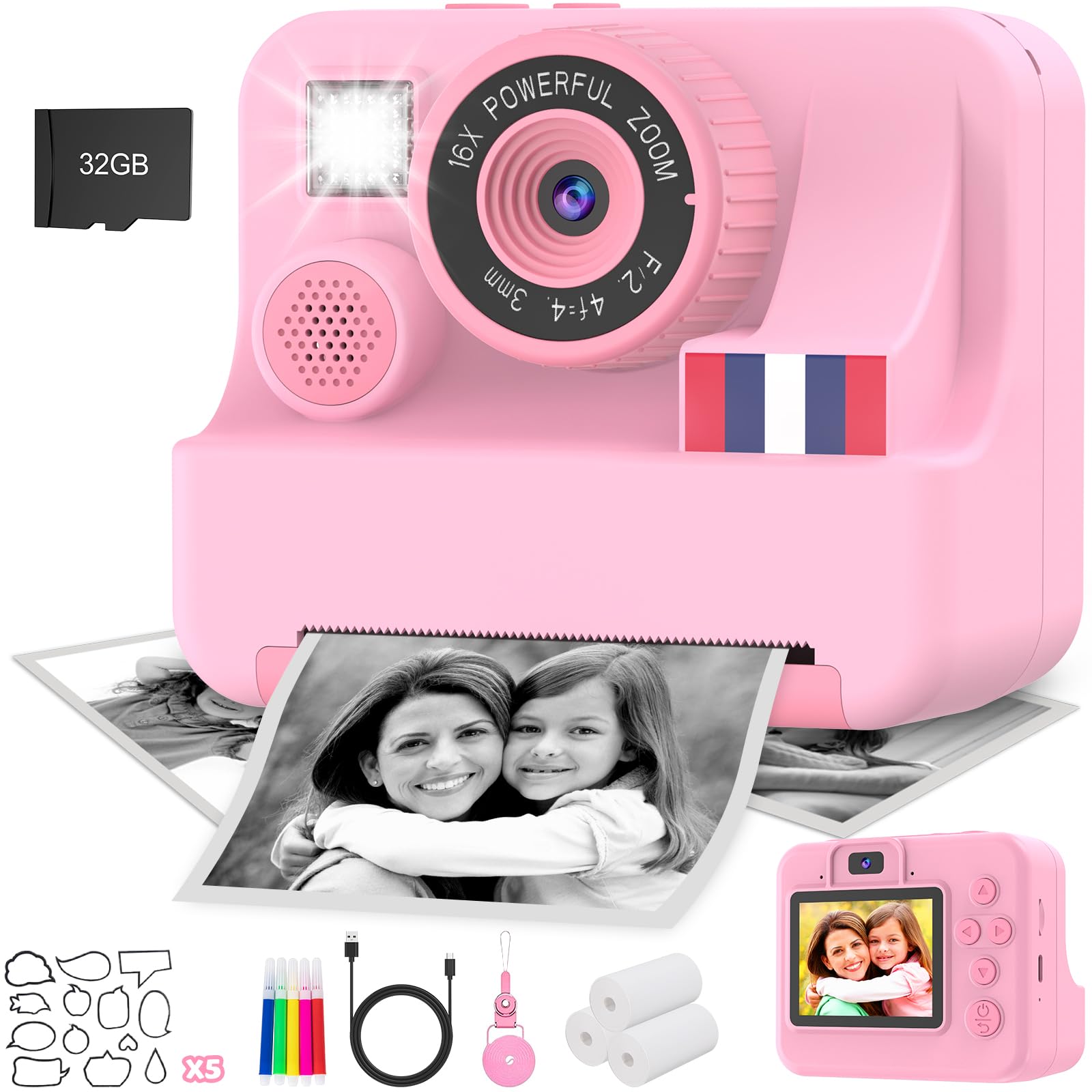 Kids Smart Phone with Camera & Instant Print - Fun Learning Toy for Children | Perfect for Travel, Birthday Gifts & Early Education