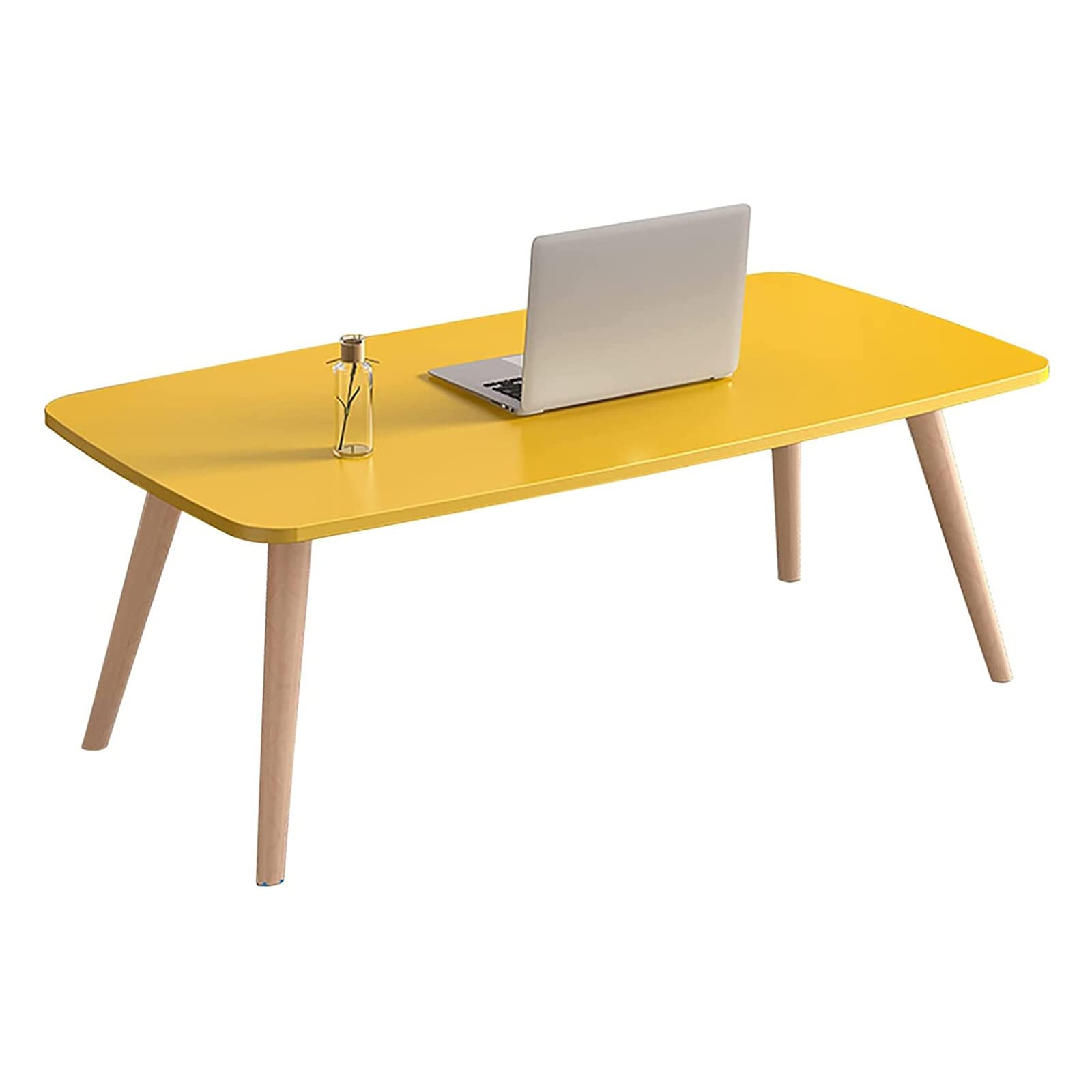 Nordic Solid Wood Sofa Side Table - 120CM Square Coffee Table for Living Room, Bay Window, Bedroom & Study | Modern Home Decor & Leisure Furniture (Color: A)
