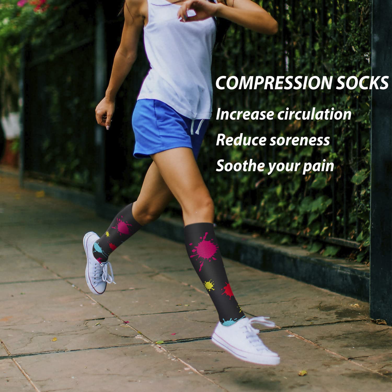 5/7 Pairs Medical Grade Compression Socks for Women & Men - 20-30 mmHg Support Stockings for Running, Nursing, Travel & Varicose Veins Relief - Improve Blood Circulation & Reduce Leg Swelling (Perfect for Athletes, Nurses & Frequent Flyers)