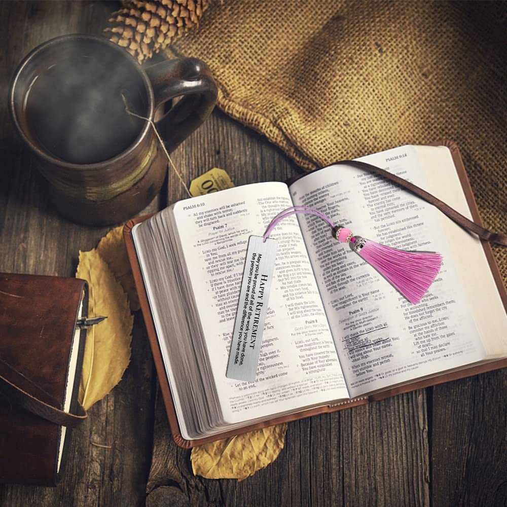 Happy Retirement Metal Bookmark - Elegant Book Lover Gift for Women & Men, Graduation Present, Back to School Gift, Teacher Appreciation - Perfect for Book Clubs, New Beginnings & Retirement Celebrations - Ideal for Reading Enthusiasts & Thoughtful Gift Giving