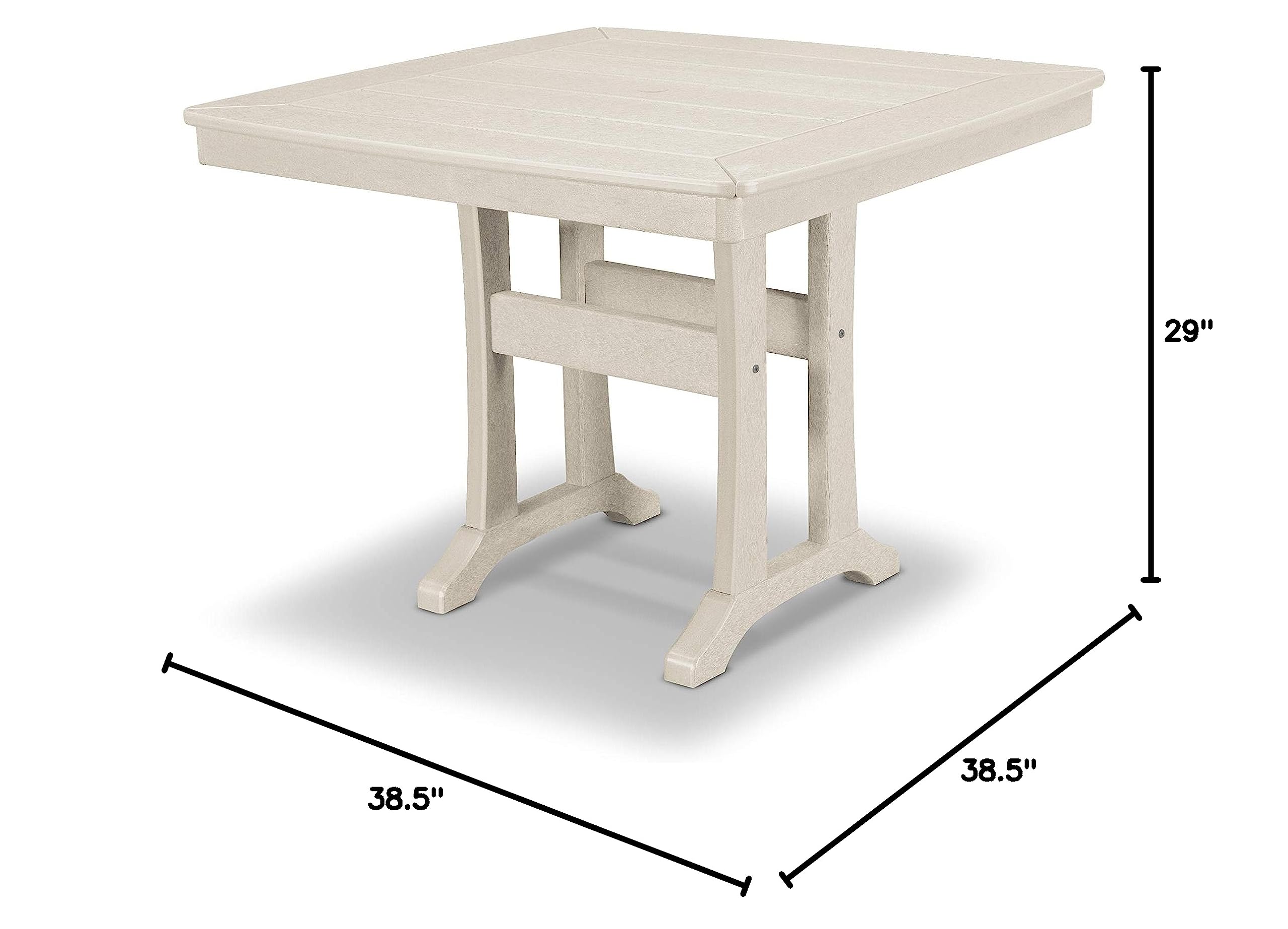 POLYWOOD® Sand Outdoor Dining Table - Durable, Weather-Resistant, Perfect for Patio, Deck, or Garden Dining