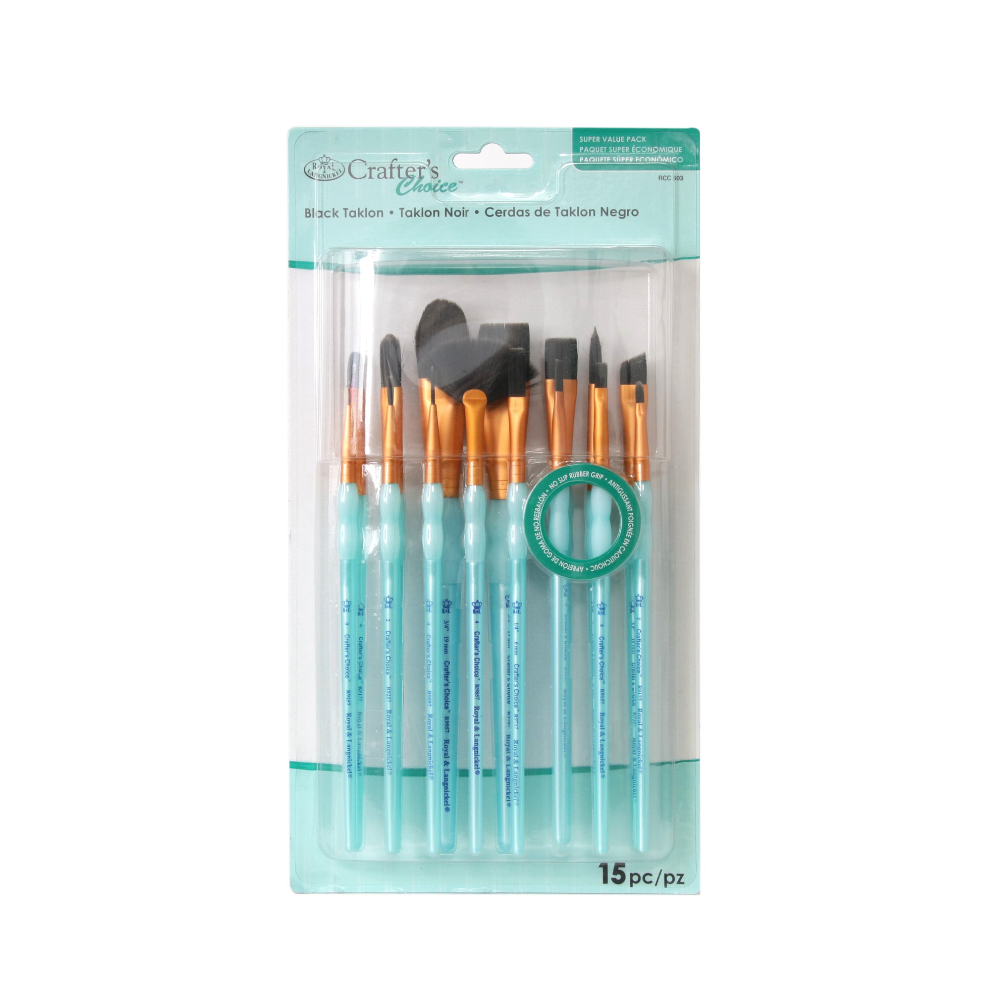 15 Pack Black Taklon Paintbrushes - Professional Artist Brushes for Acrylic, Oil & Watercolor Painting - Perfect for Canvas, Wood & DIY Art Projects