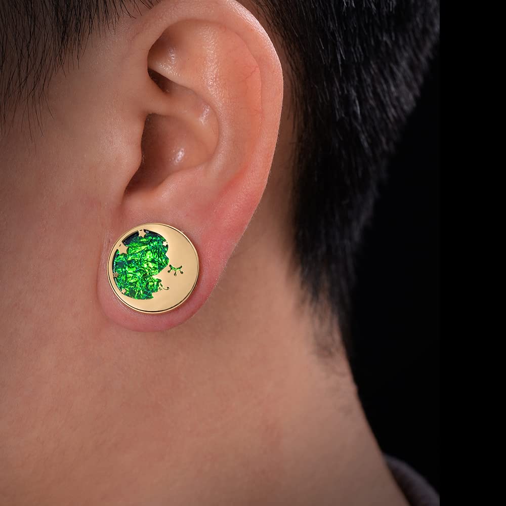 ERKUOO 2PCS Sun Moon Ear Gauges Screw Ear Tunnels Plugs - 0g to 1