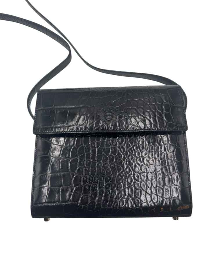 Versace Leather Embossed Handbag for Women | Luxury Designer Crossbody Purse | Perfect for Parties, Dating & Evening Events