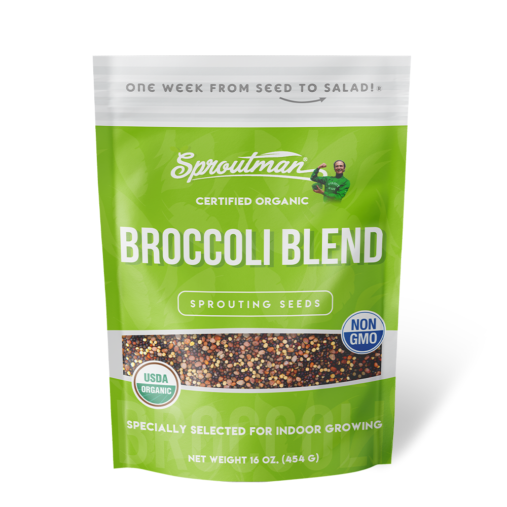 Organic Broccoli Sprouting Seeds by Sproutman® - 16 oz Non-GMO, High Germination Rate for Home Gardening, Juicing & Healthy Salads
