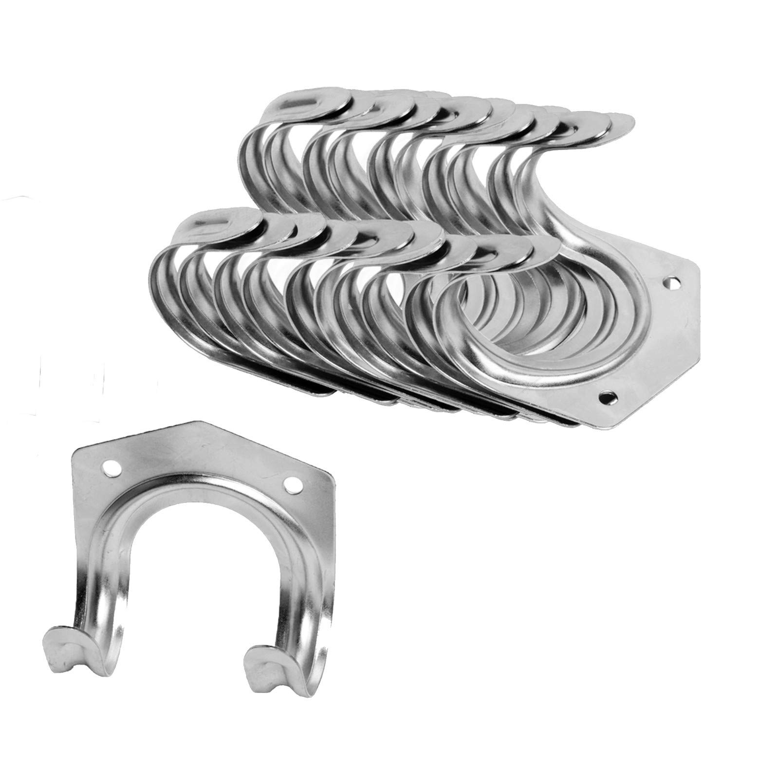 10 Pack Heavy Duty Galvanized Steel Utility Hooks - Wall Mount Organizer for Garden Tools, Garage Storage, Hanging Shovels, Rakes & Outdoor Equipment - Rustproof Metal Hooks for Shed, Workshop & Home Organization