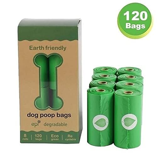 Eco-Friendly Biodegradable Dog Poop Bags - 120 Count (8 Rolls) 9x13 Inches for Easy Waste Cleanup - Perfect for Park Walks, Backyard Cleanup & Travel